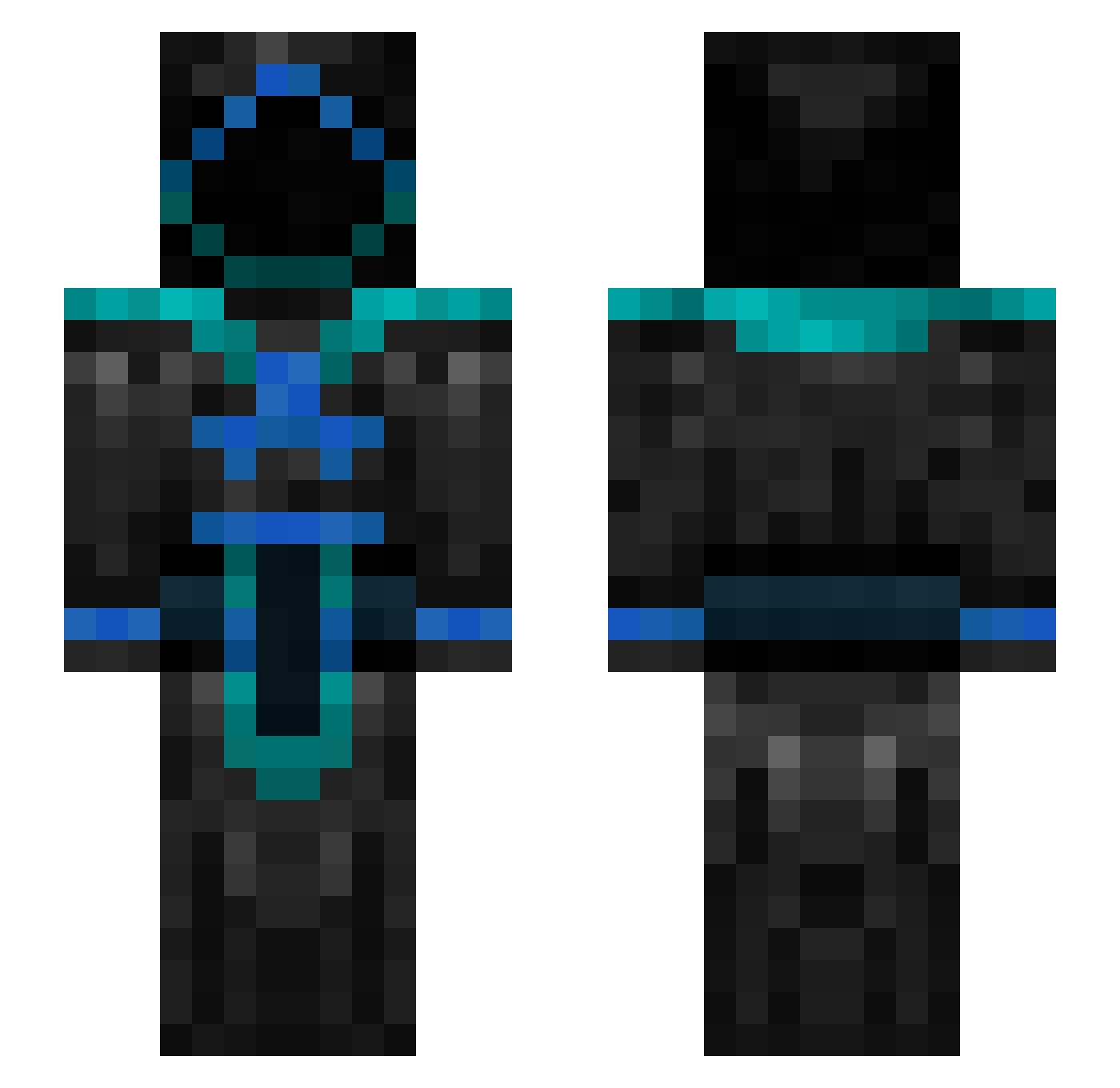 refalrsf Minecraft skin, front and back view