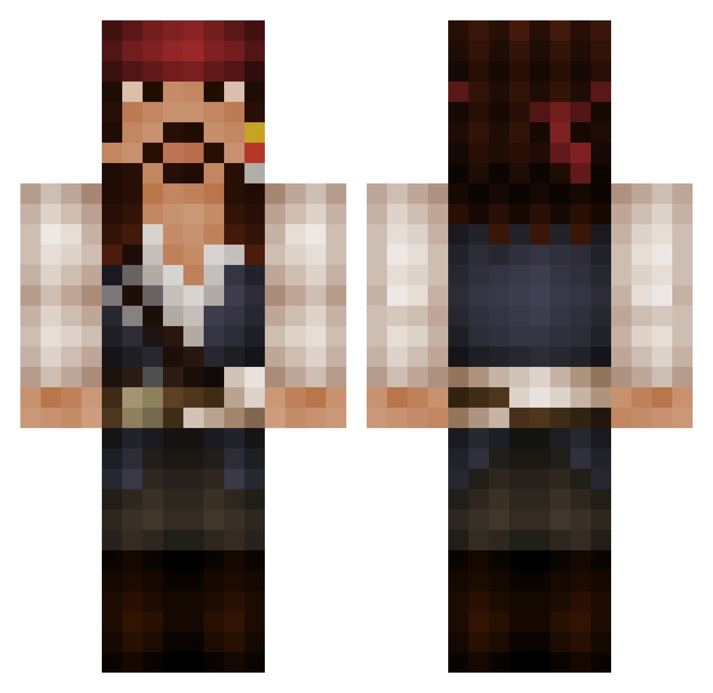 XxDark_ClemsouxX Minecraft skin, front and back view