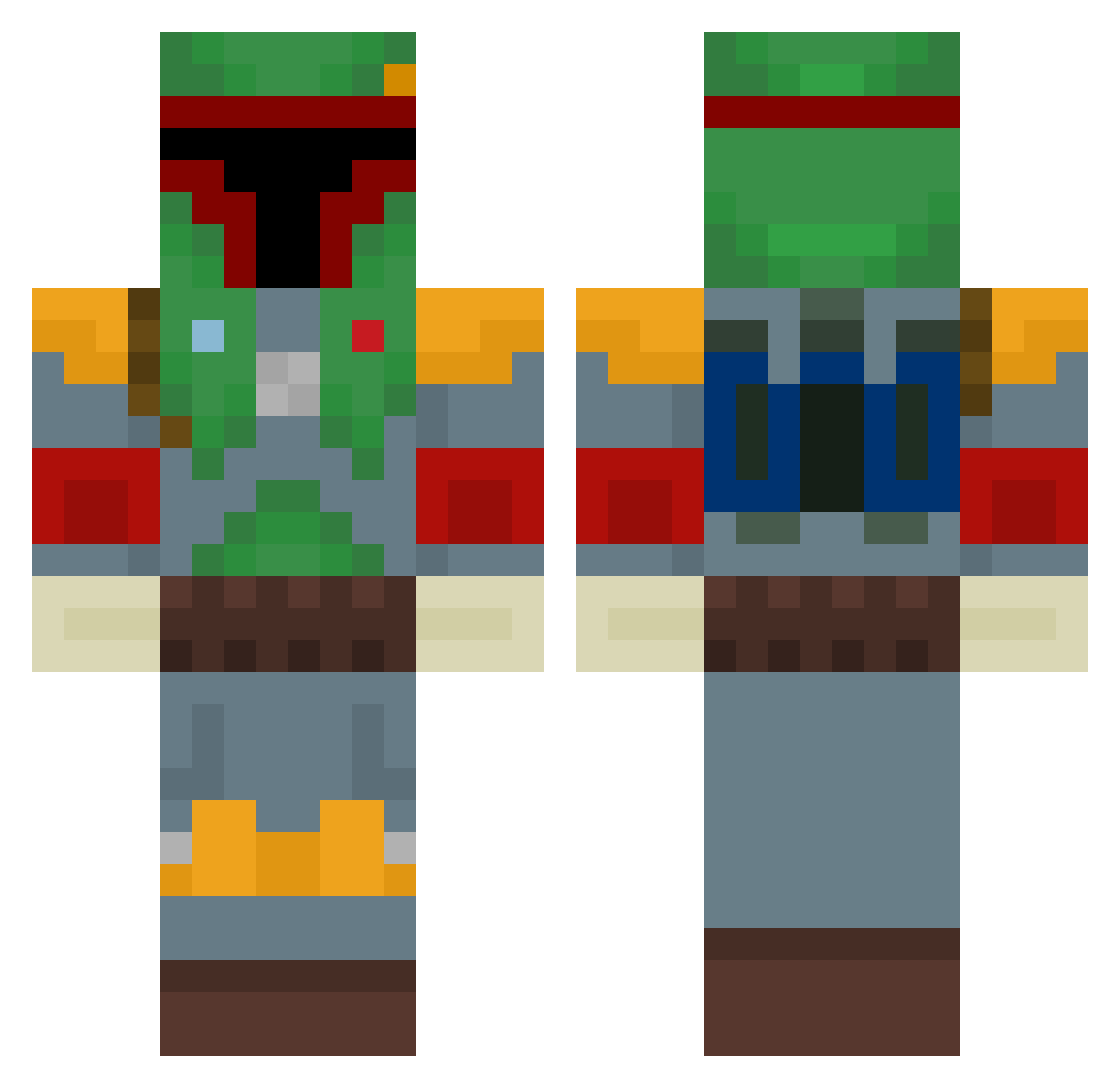 VitoC99 Minecraft skin, front and back view