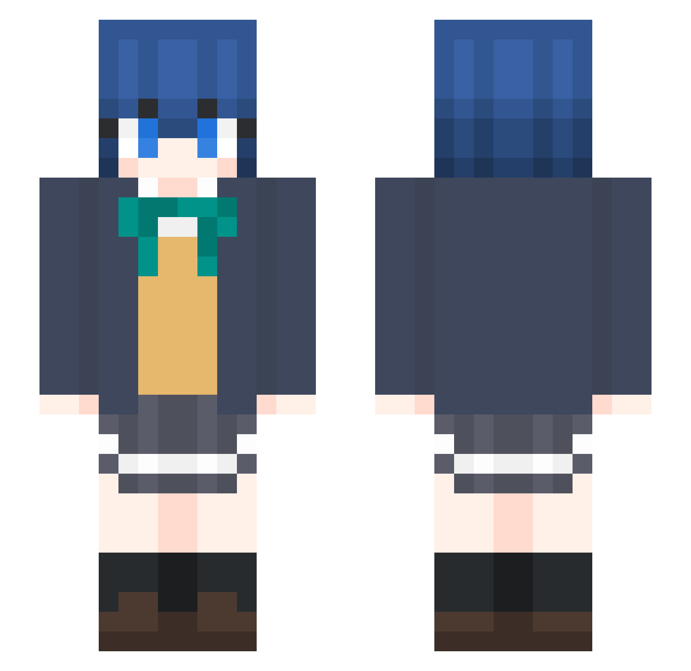 truec3lwarrior Minecraft skin, front and back view