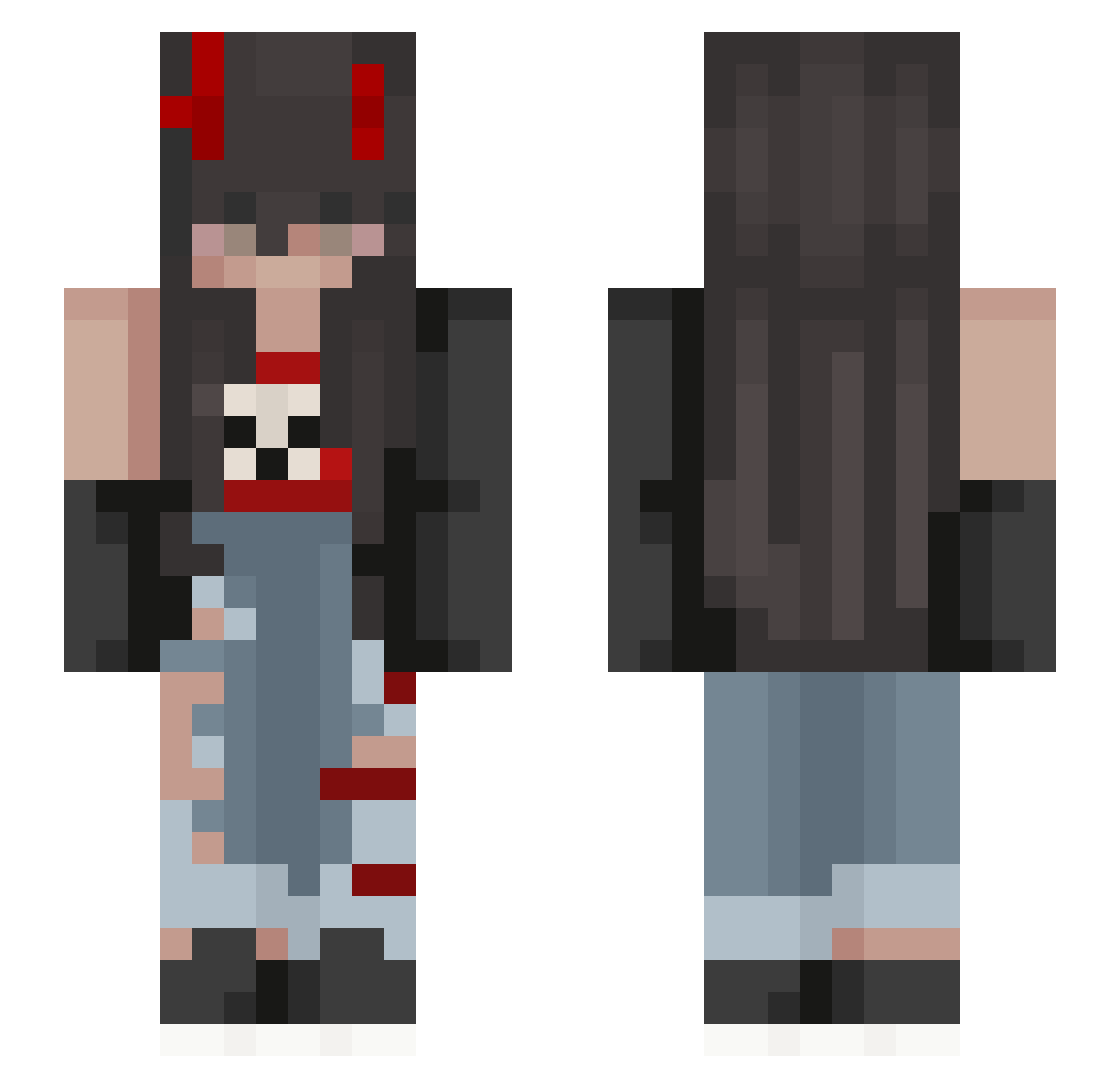 Unpretending Minecraft skin, front and back view