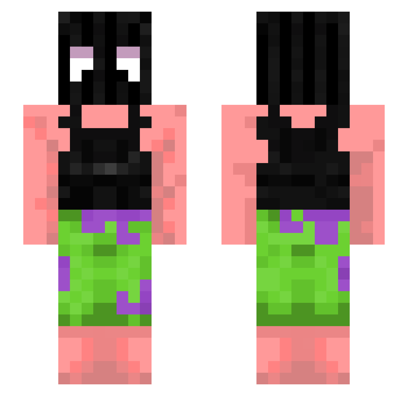 Bromtoeter Minecraft skin, front and back view