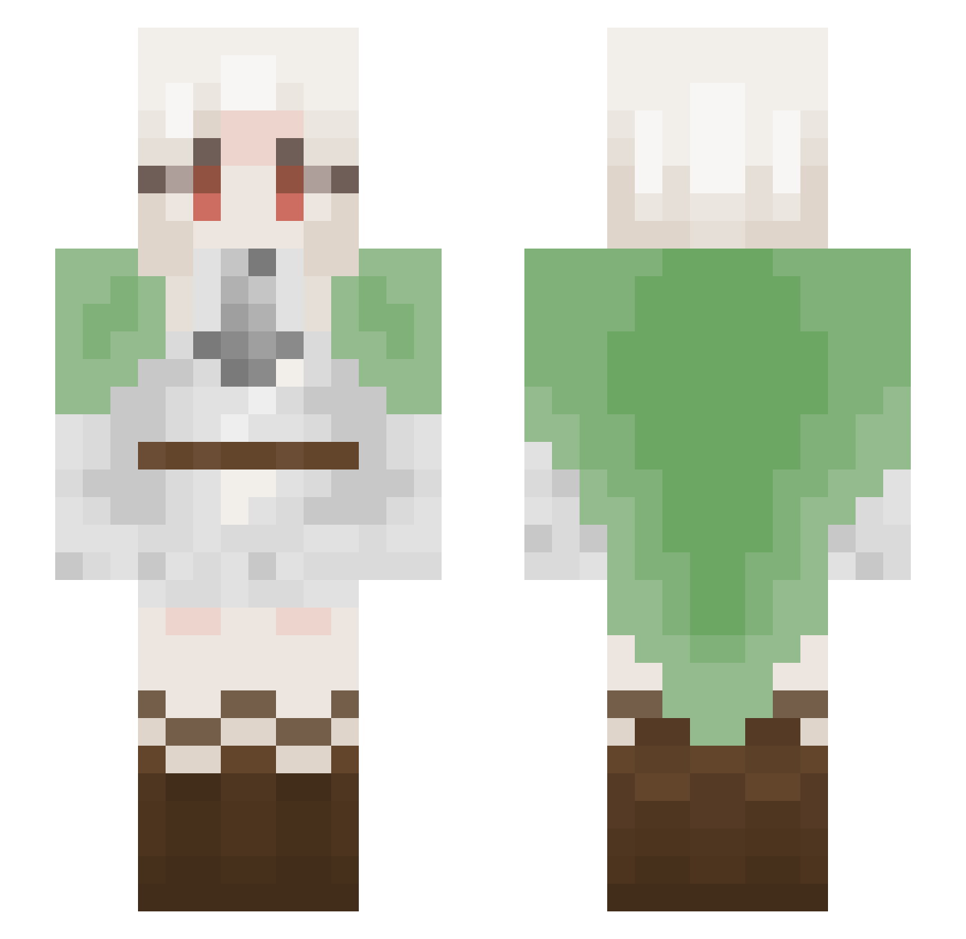 JustAnOctopus Minecraft skin, front and back view