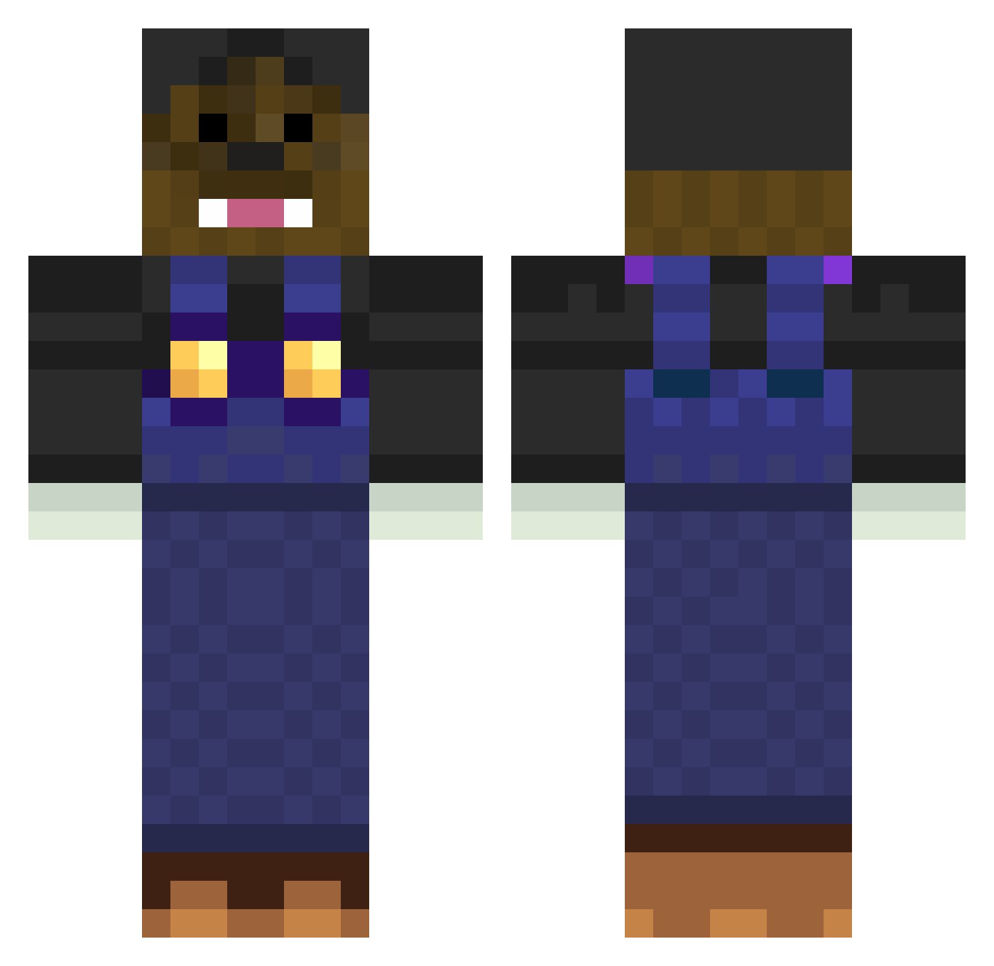 systemic Minecraft skin, front and back view