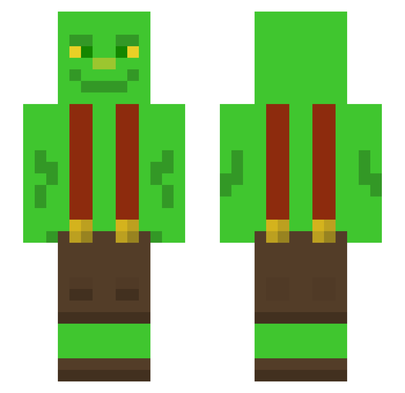 Aaron0512 Minecraft skin, front and back view