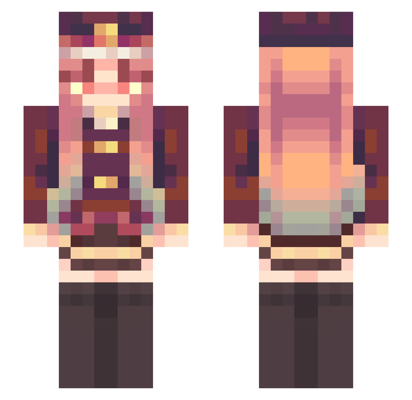 homielemon Minecraft skin, front and back view