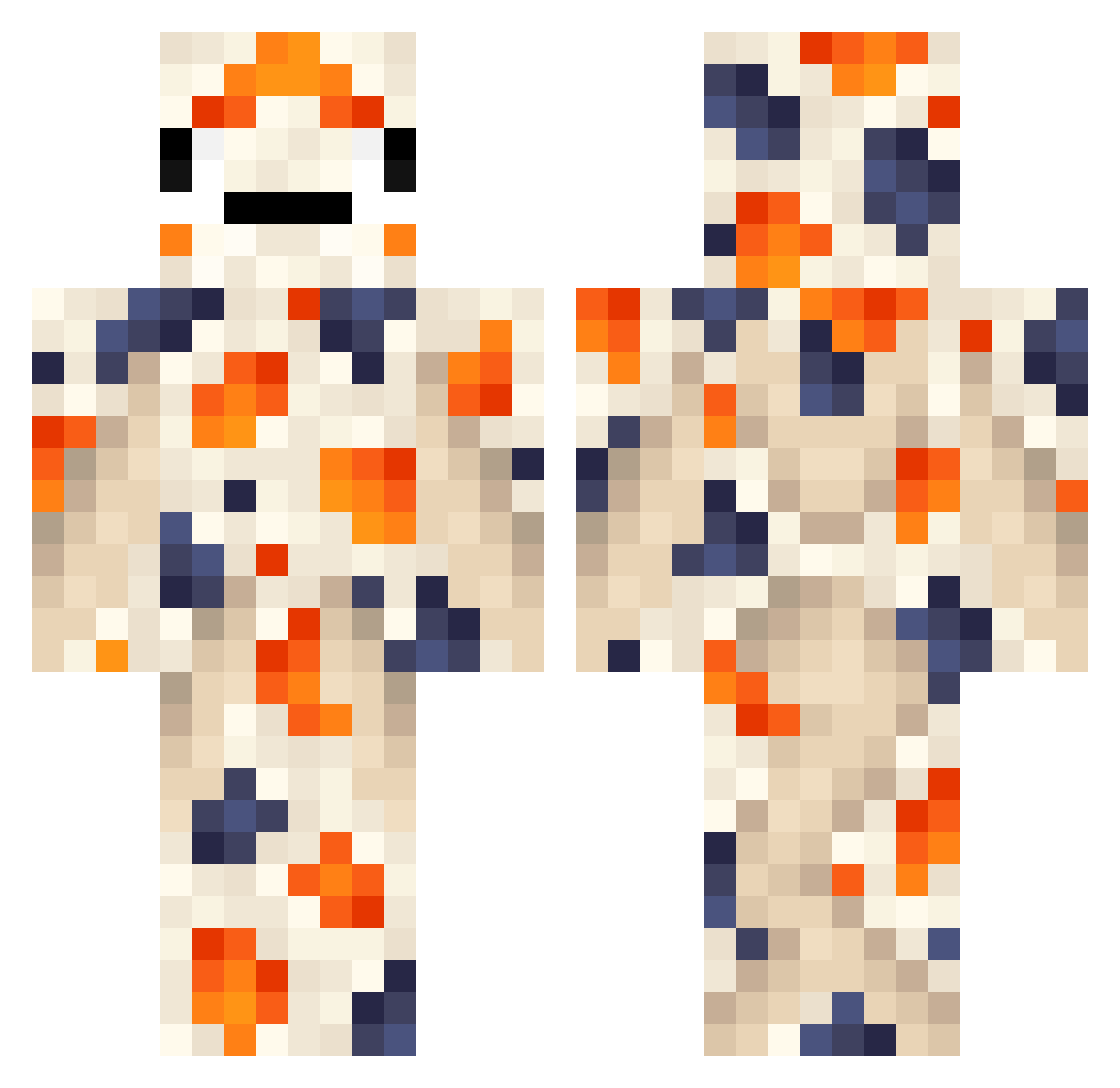 qoyz Minecraft skin, front and back view