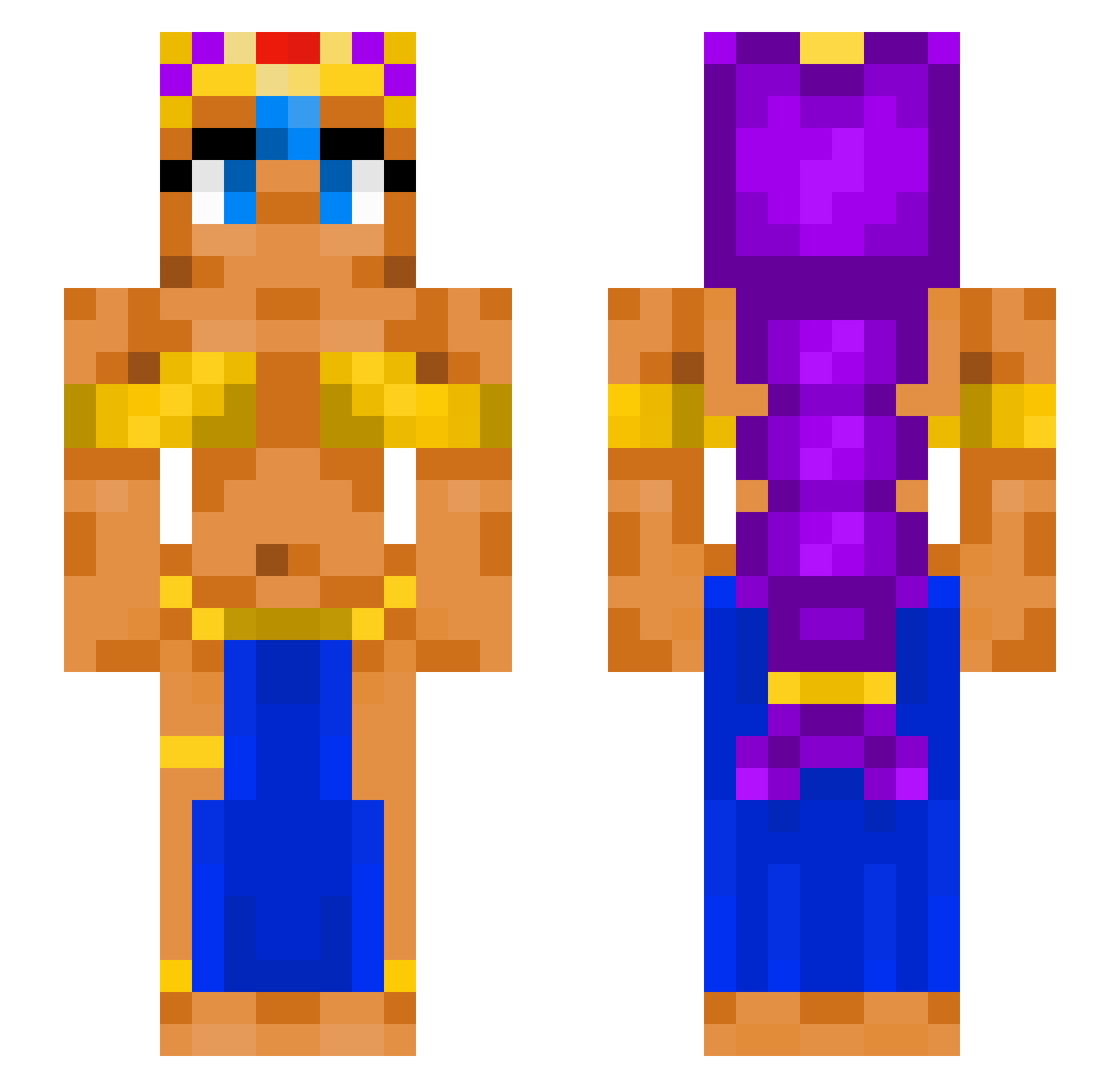 Malpracticed Minecraft skin, front and back view