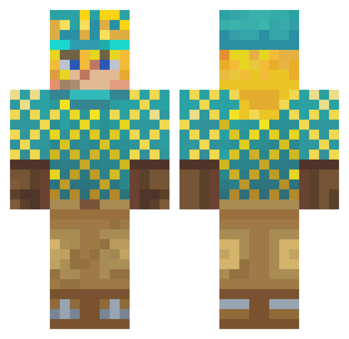 diosmiosrel Minecraft skin, front and back view