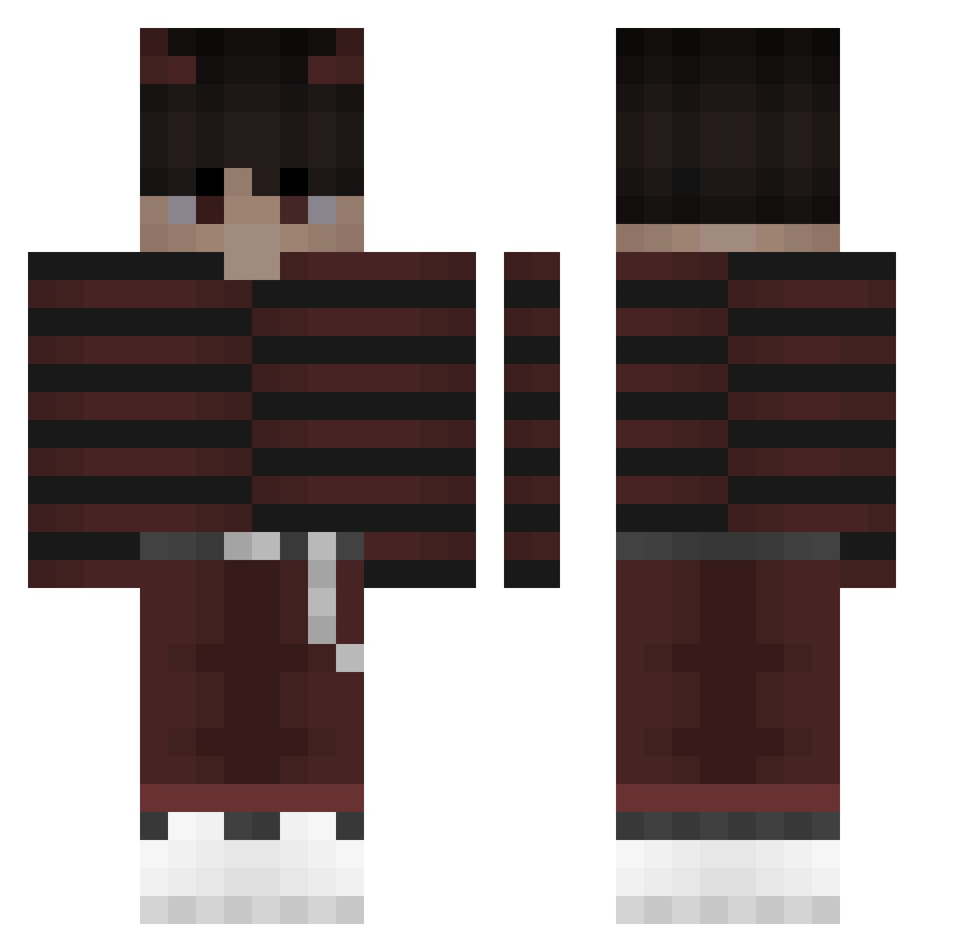 yth16 Minecraft skin, front and back view