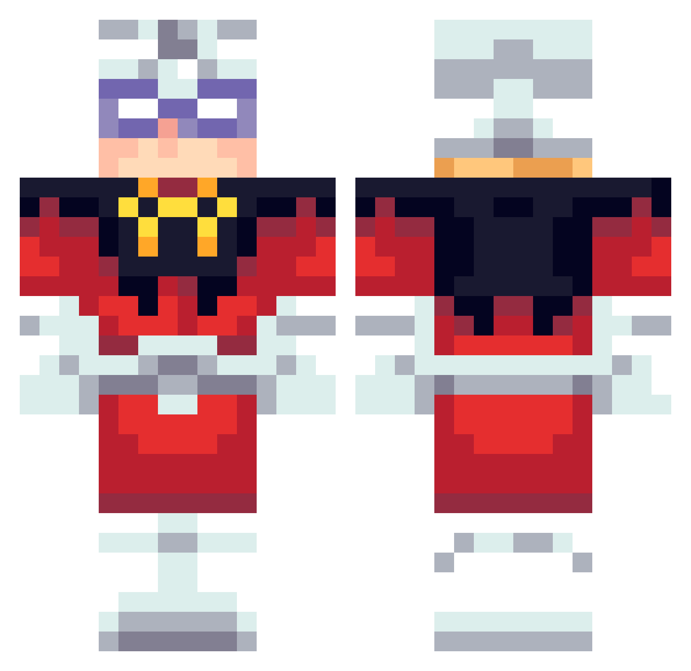 Xenls Minecraft skin, front and back view