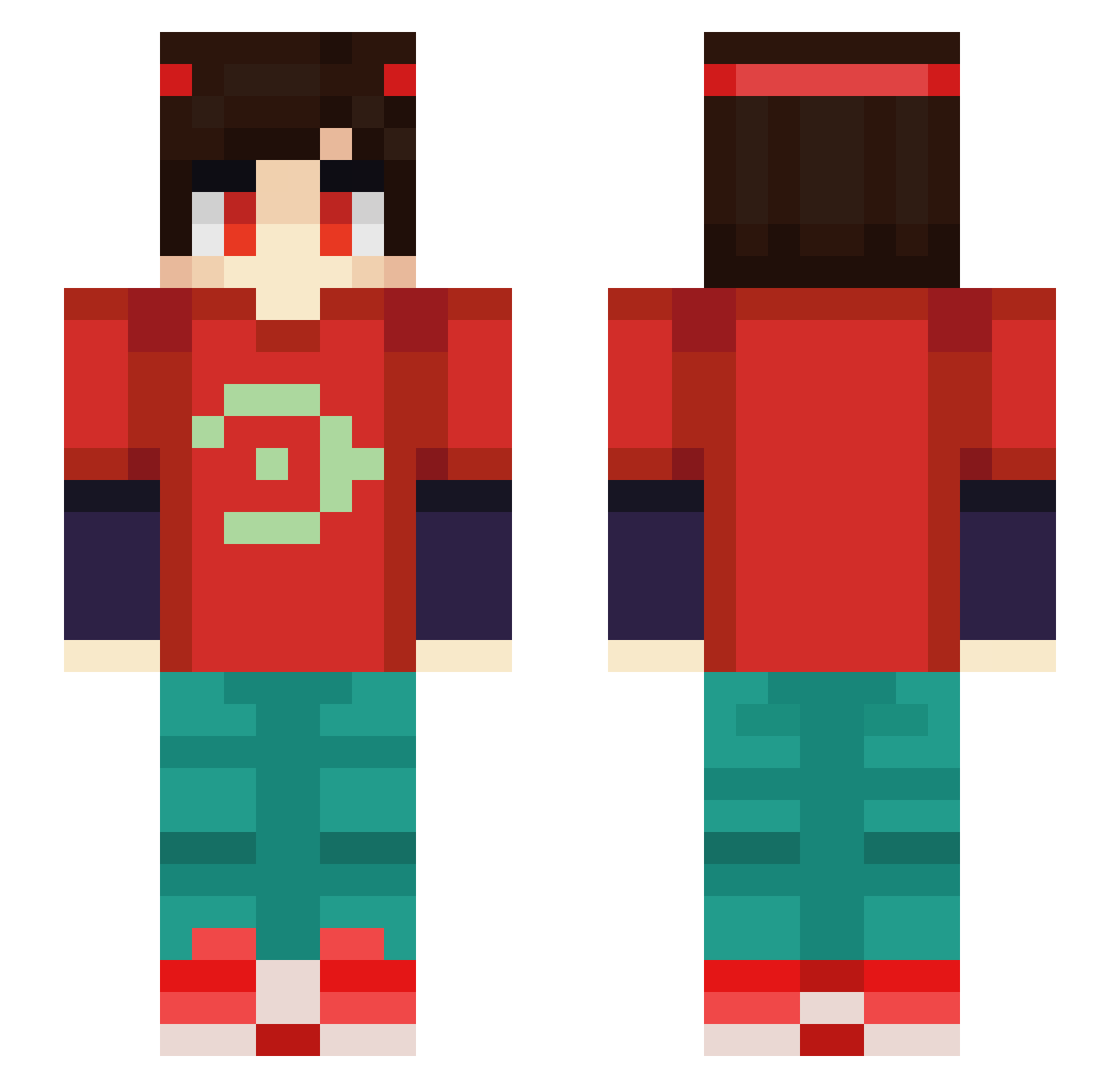 VegettaGamer777_ Minecraft skin, front and back view