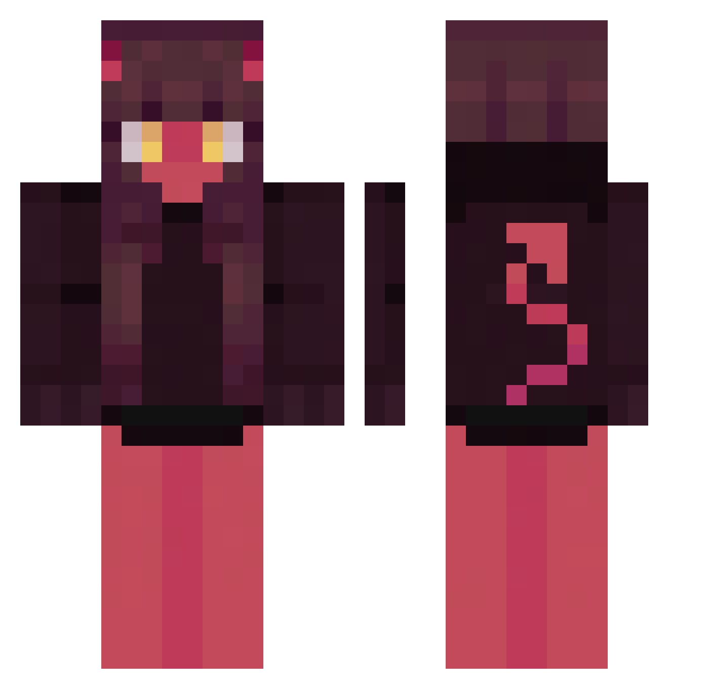 MoshpitDogs Minecraft skin, front and back view
