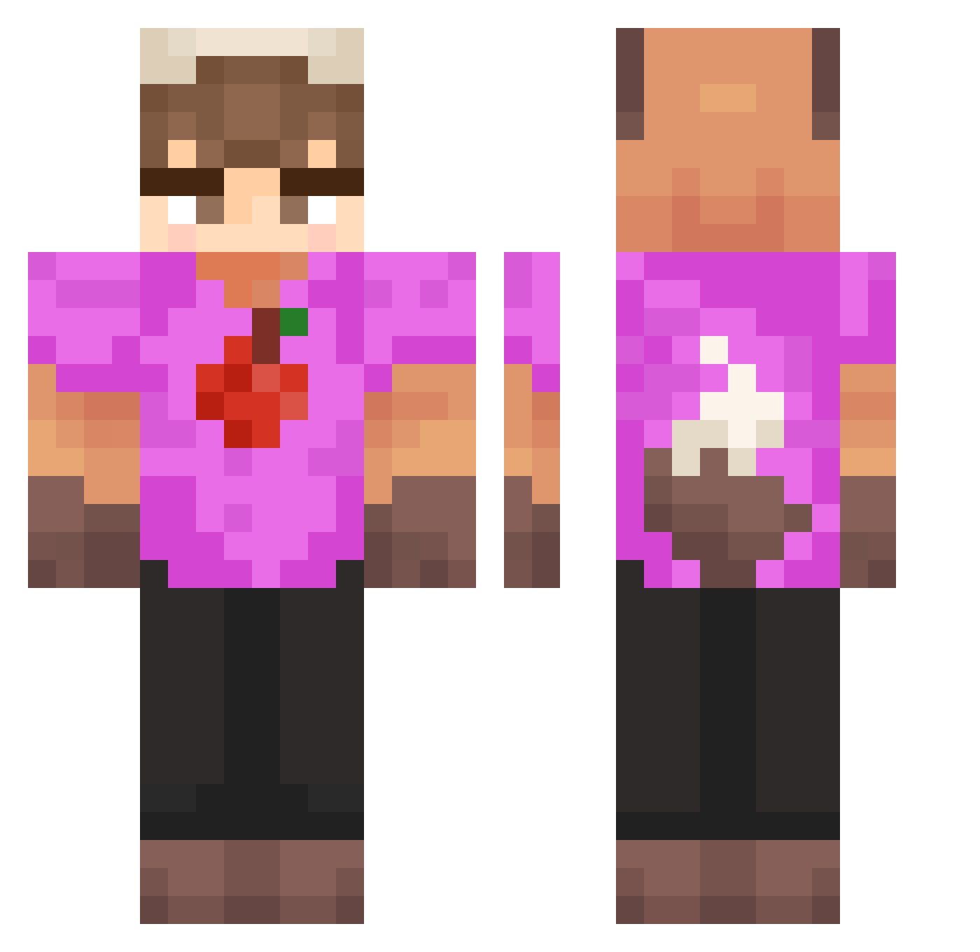 Bananengamer1000 Minecraft skin, front and back view