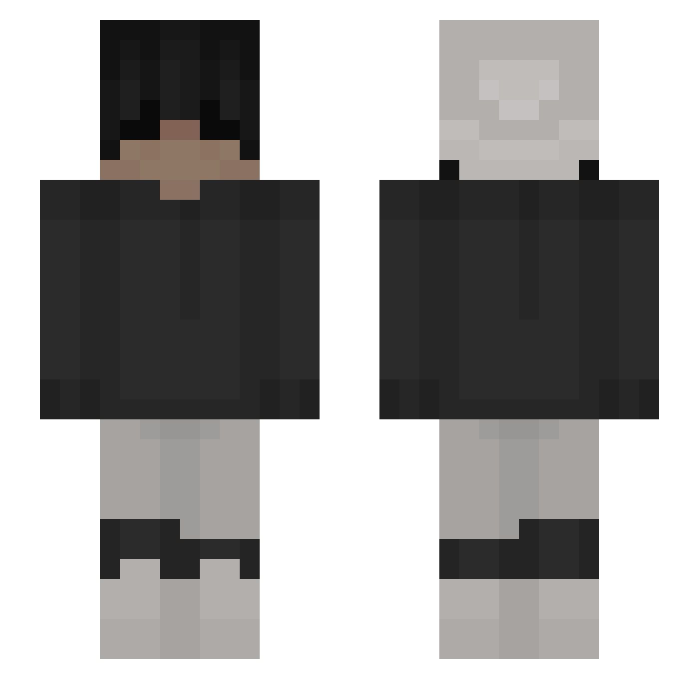xylonify Minecraft skin, front and back view