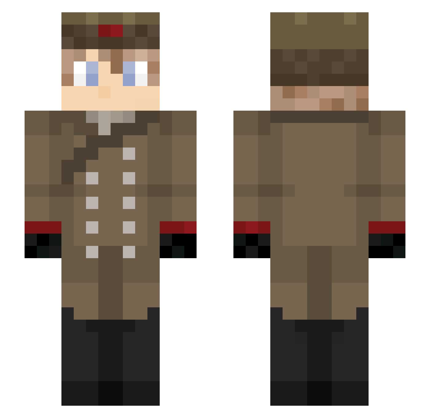 Liriik Minecraft skin, front and back view