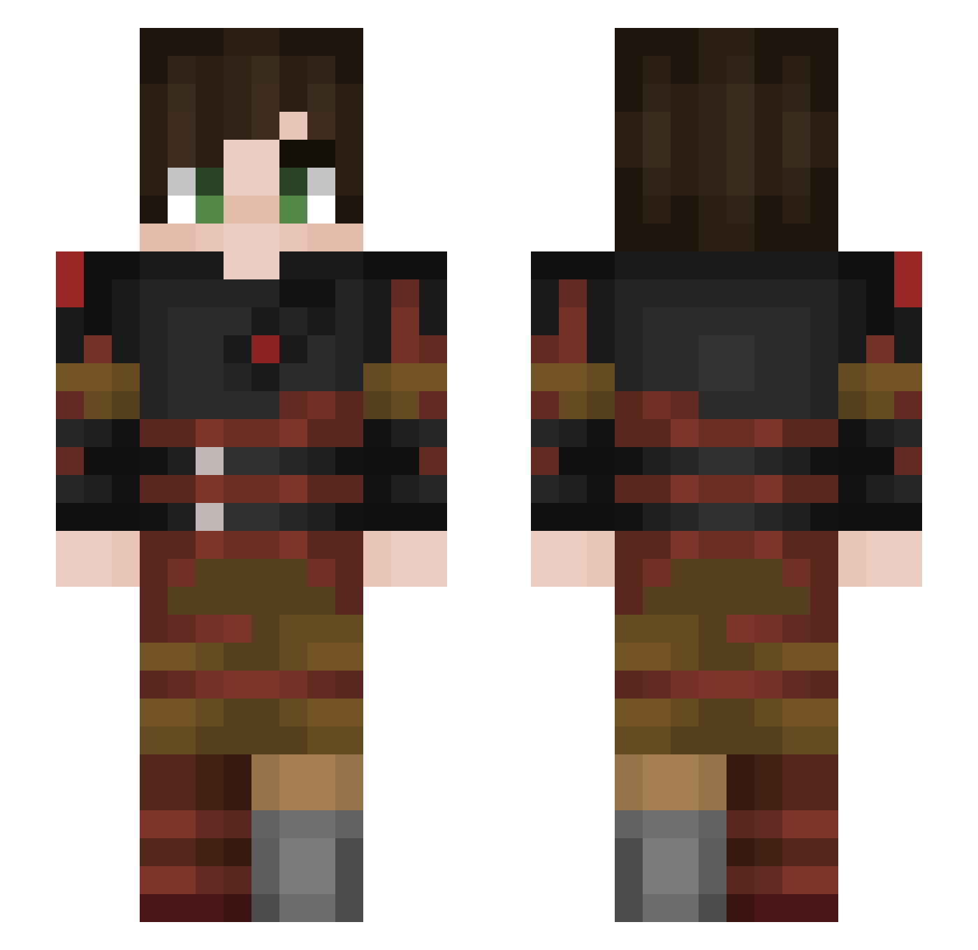 quanidy Minecraft skin, front and back view
