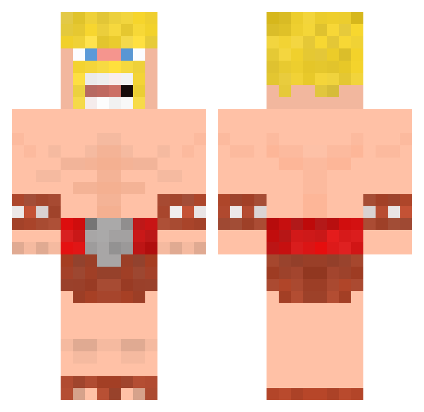 GroovyFella Minecraft skin, front and back view