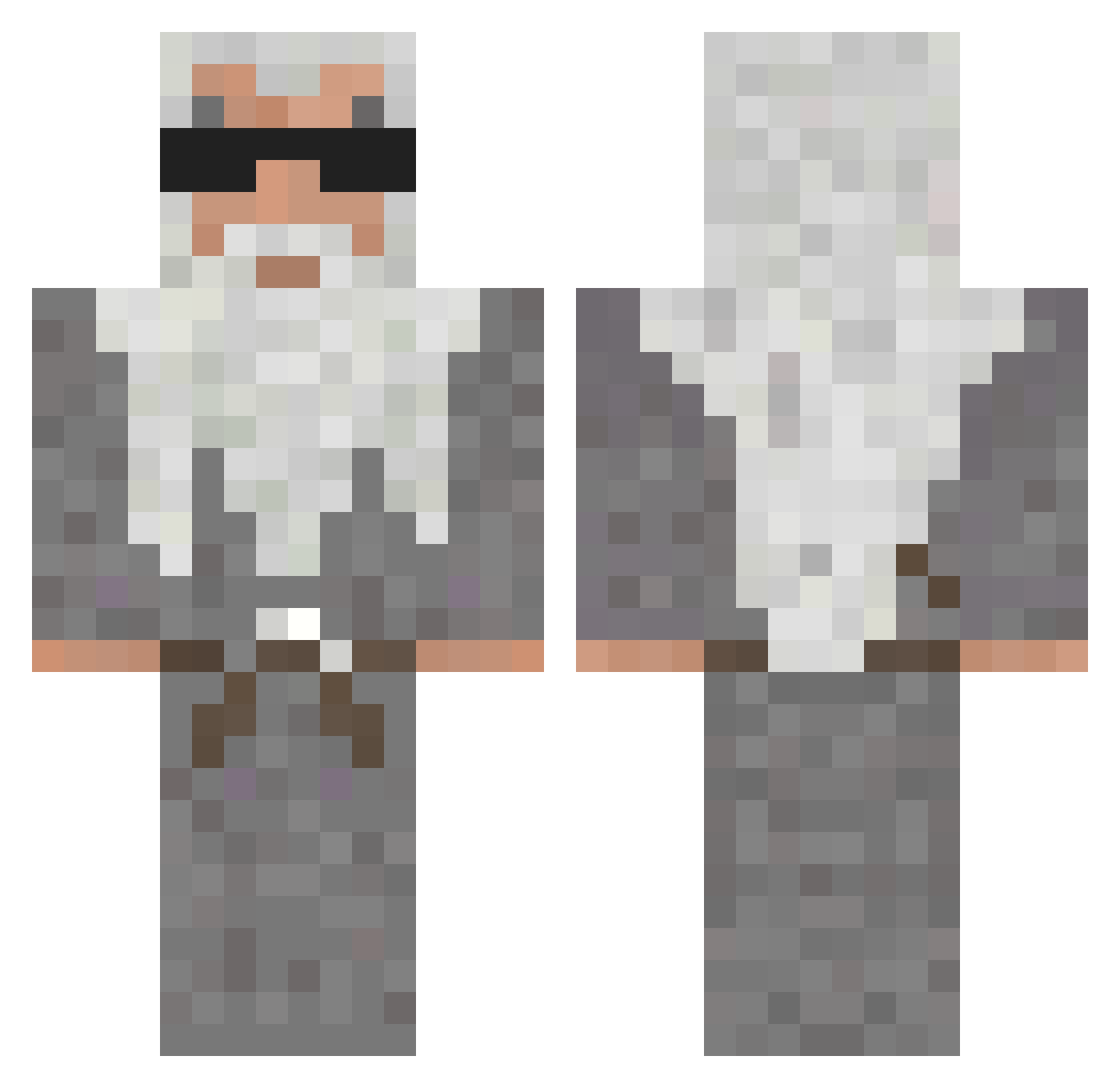 FBaggin06 Minecraft skin, front and back view