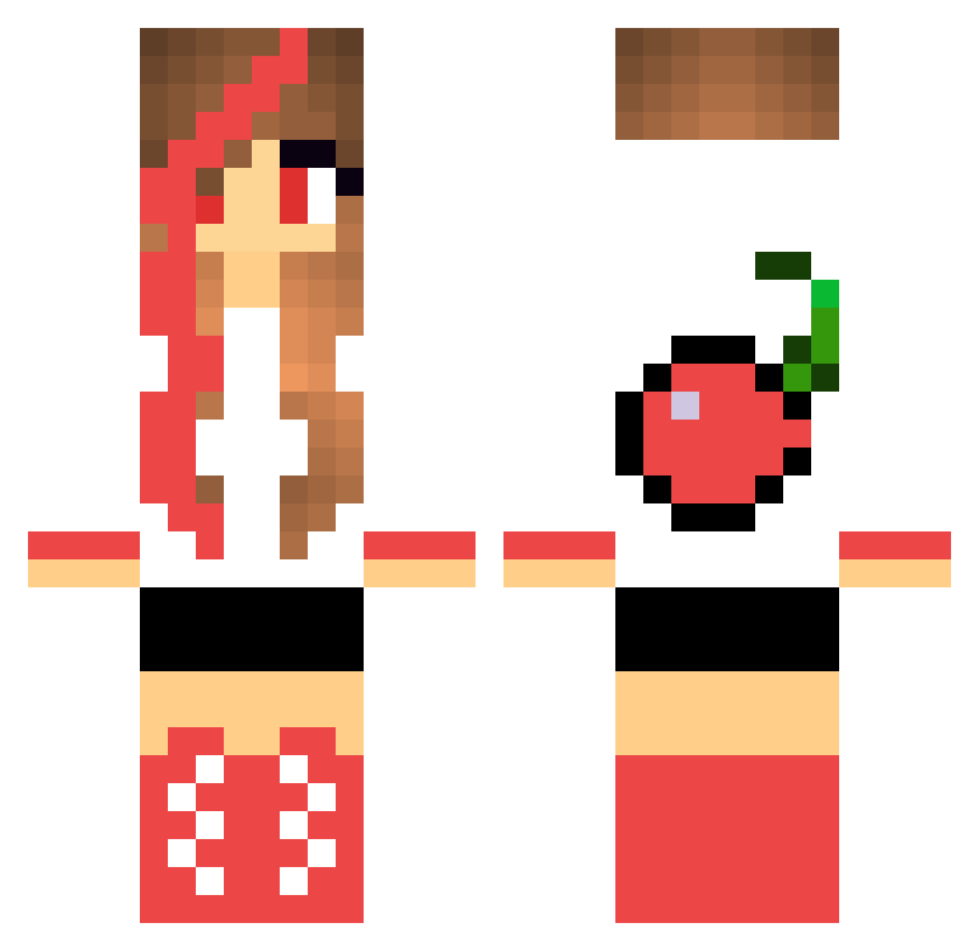 Berry Minecraft skin, front and back view