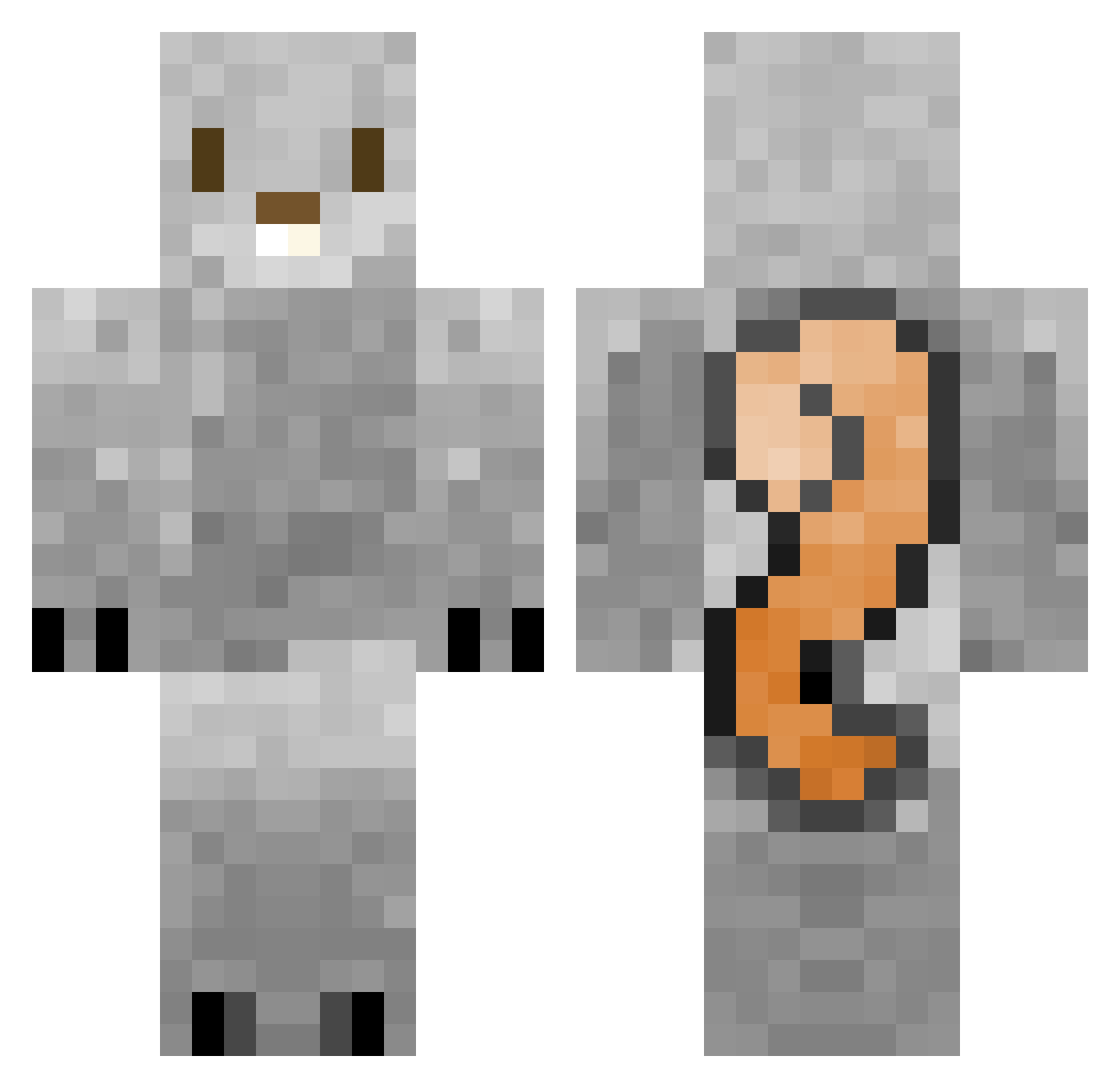 ConsumerOfBean Minecraft skin, front and back view