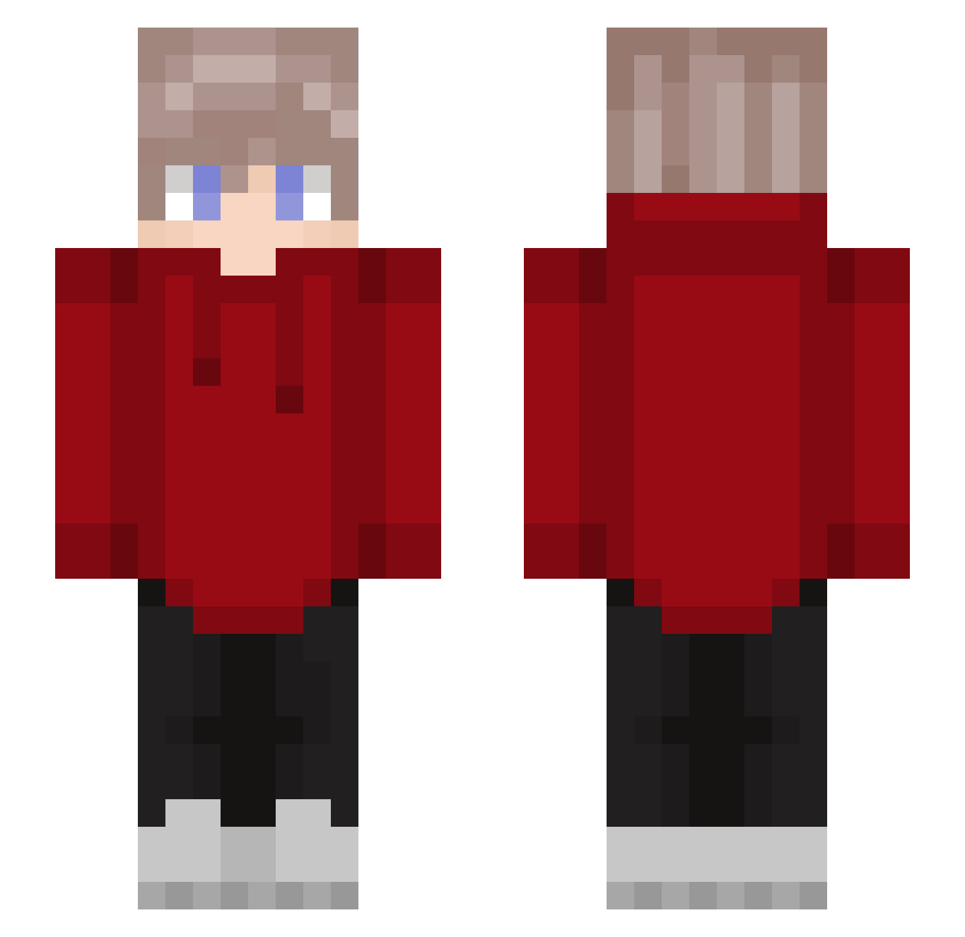Suq5 Minecraft skin, front and back view