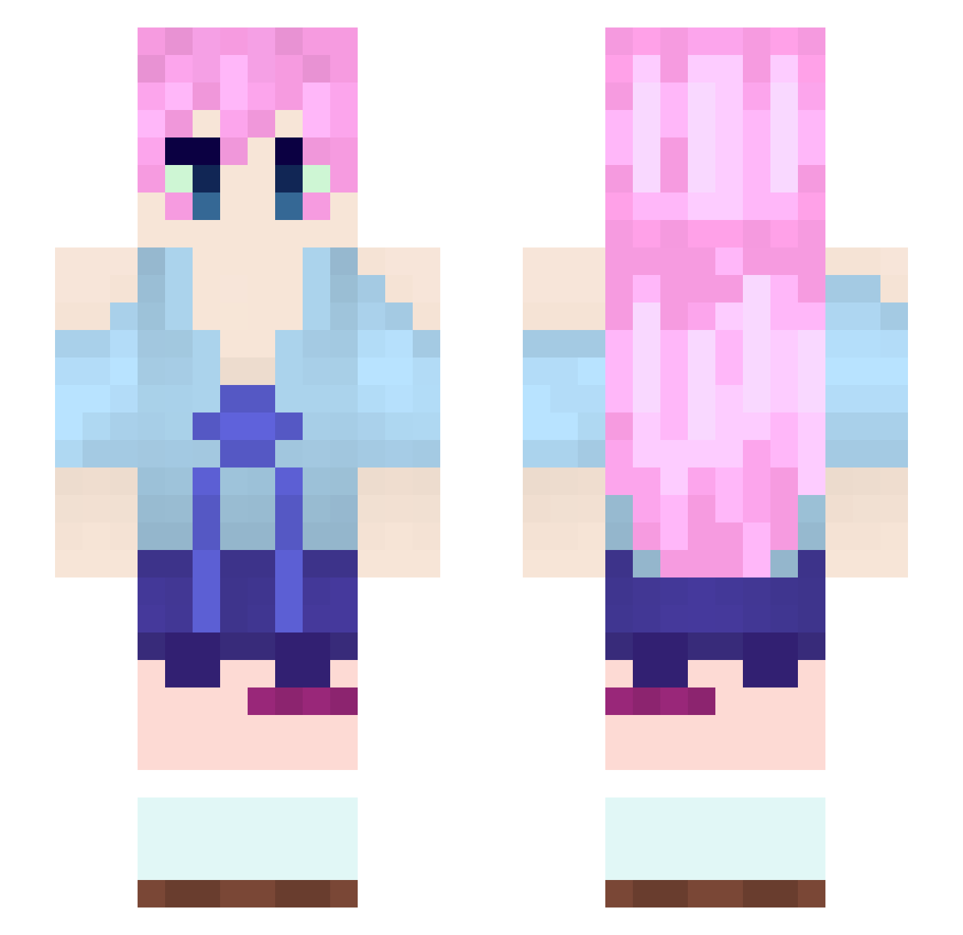 Cooltsmeknamn Minecraft skin, front and back view