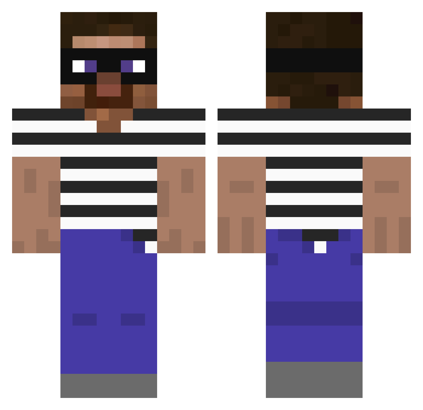 Azel_4zel Minecraft skin, front and back view