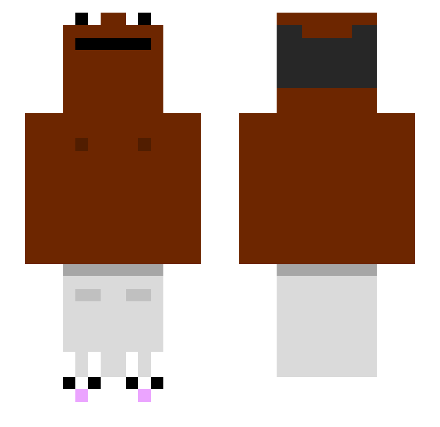 wetar Minecraft skin, front and back view