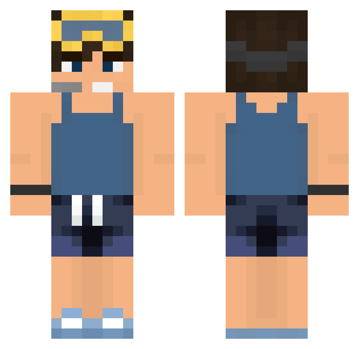 1jkr Minecraft skin, front and back view