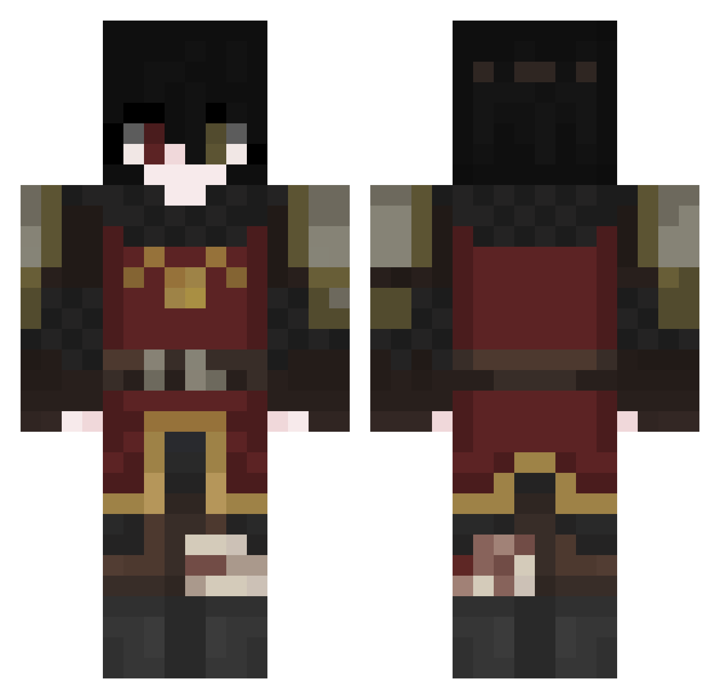cursingmuscle5 Minecraft skin, front and back view