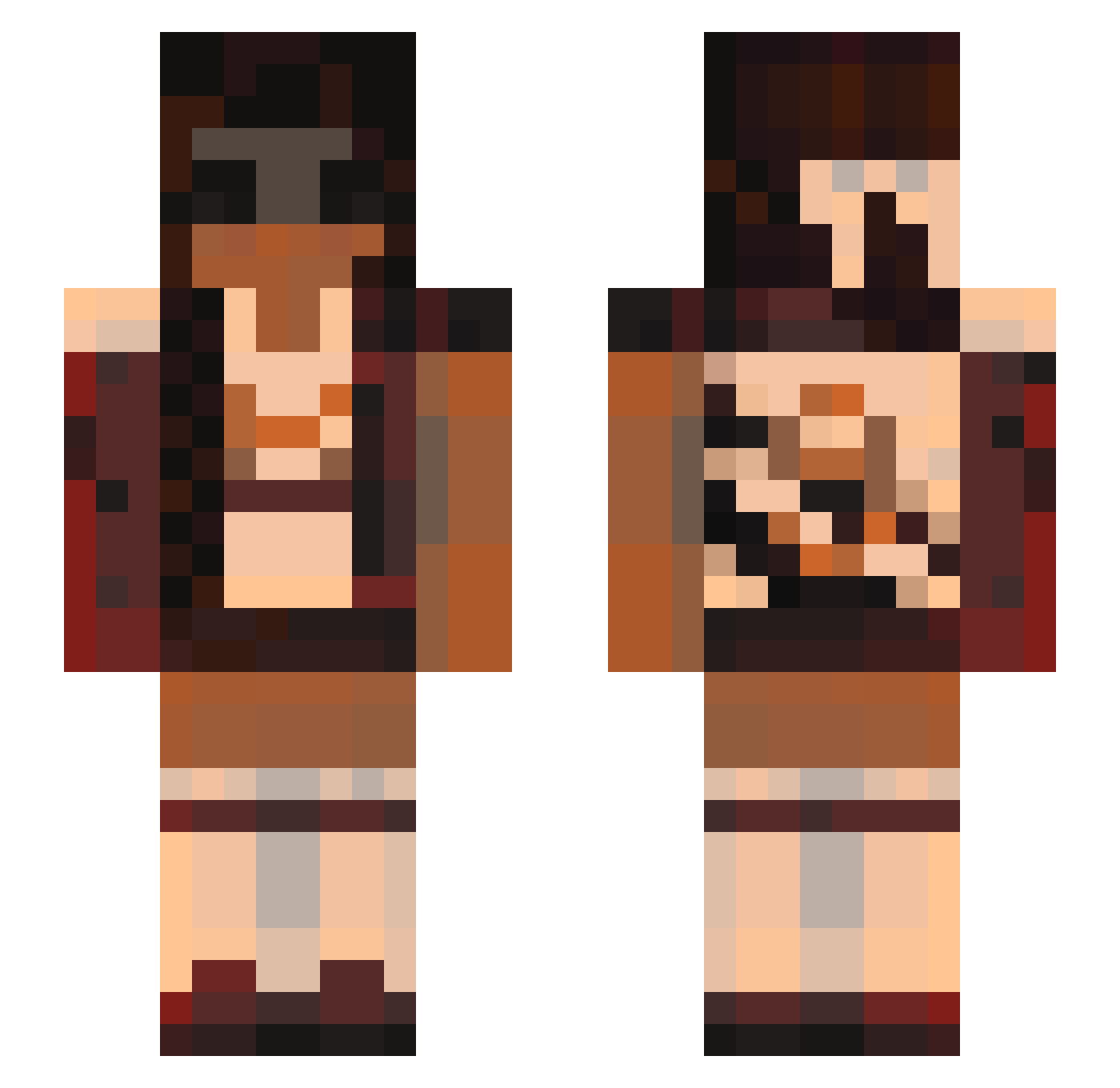 deafromantics Minecraft skin, front and back view