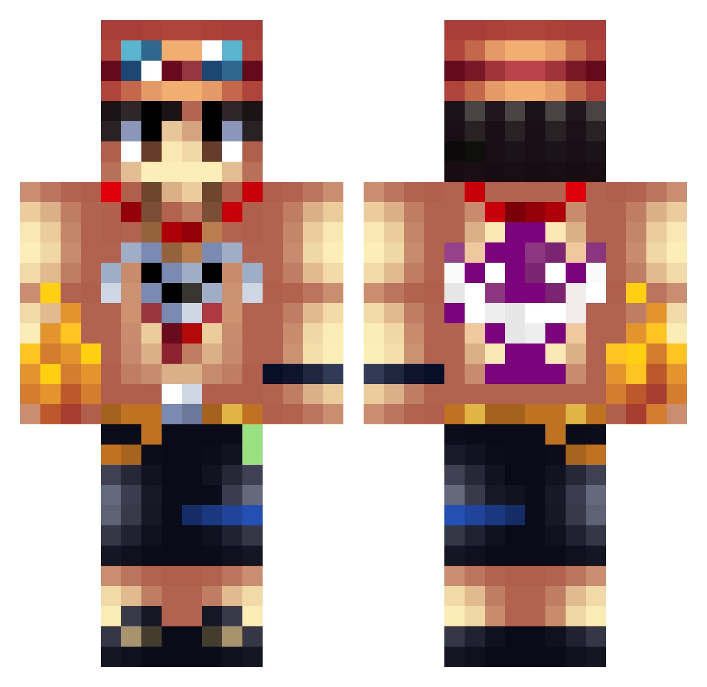 Fox_3434 Minecraft skin, front and back view