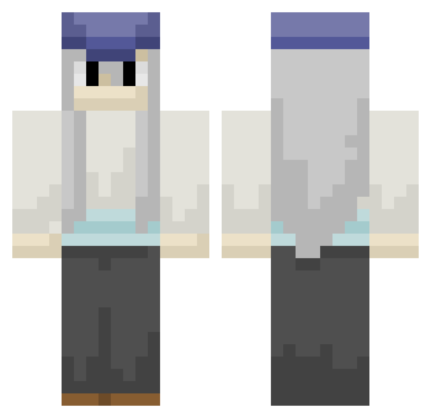 _Hrafn Minecraft skin, front and back view