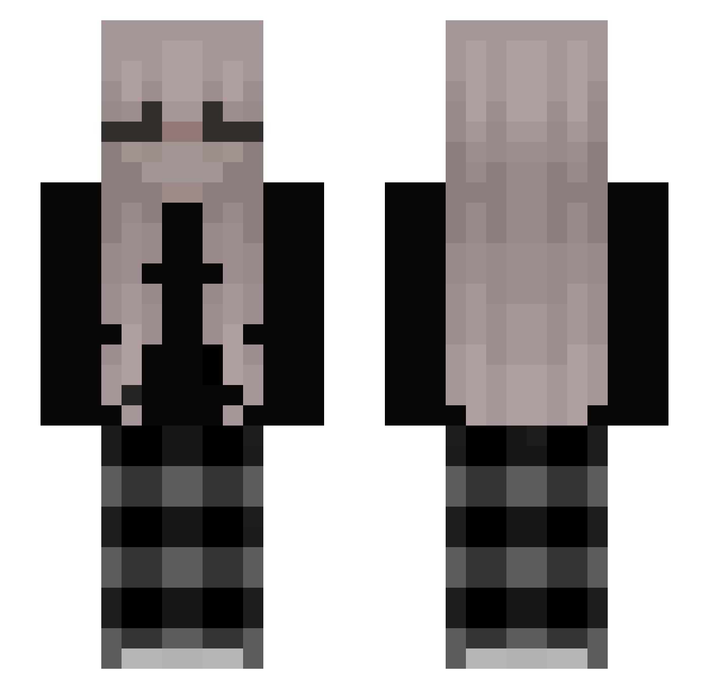 yenooo Minecraft skin, front and back view