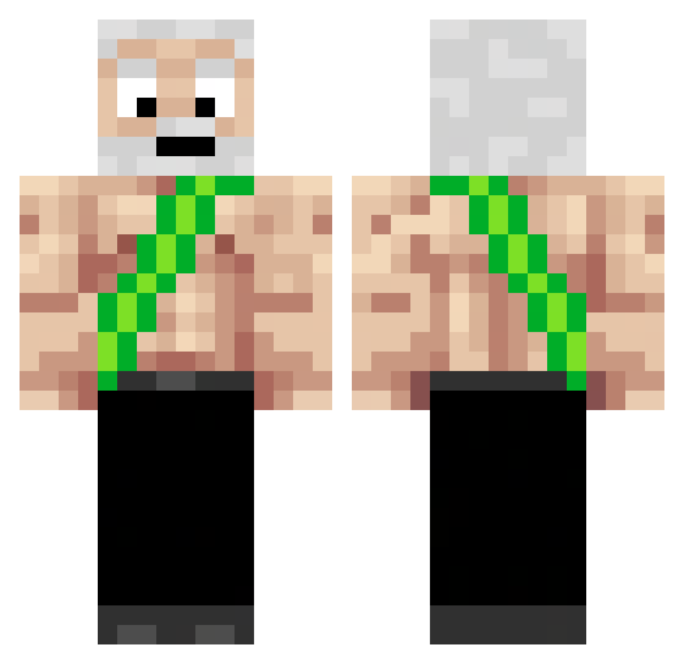 Dankszzz Minecraft skin, front and back view