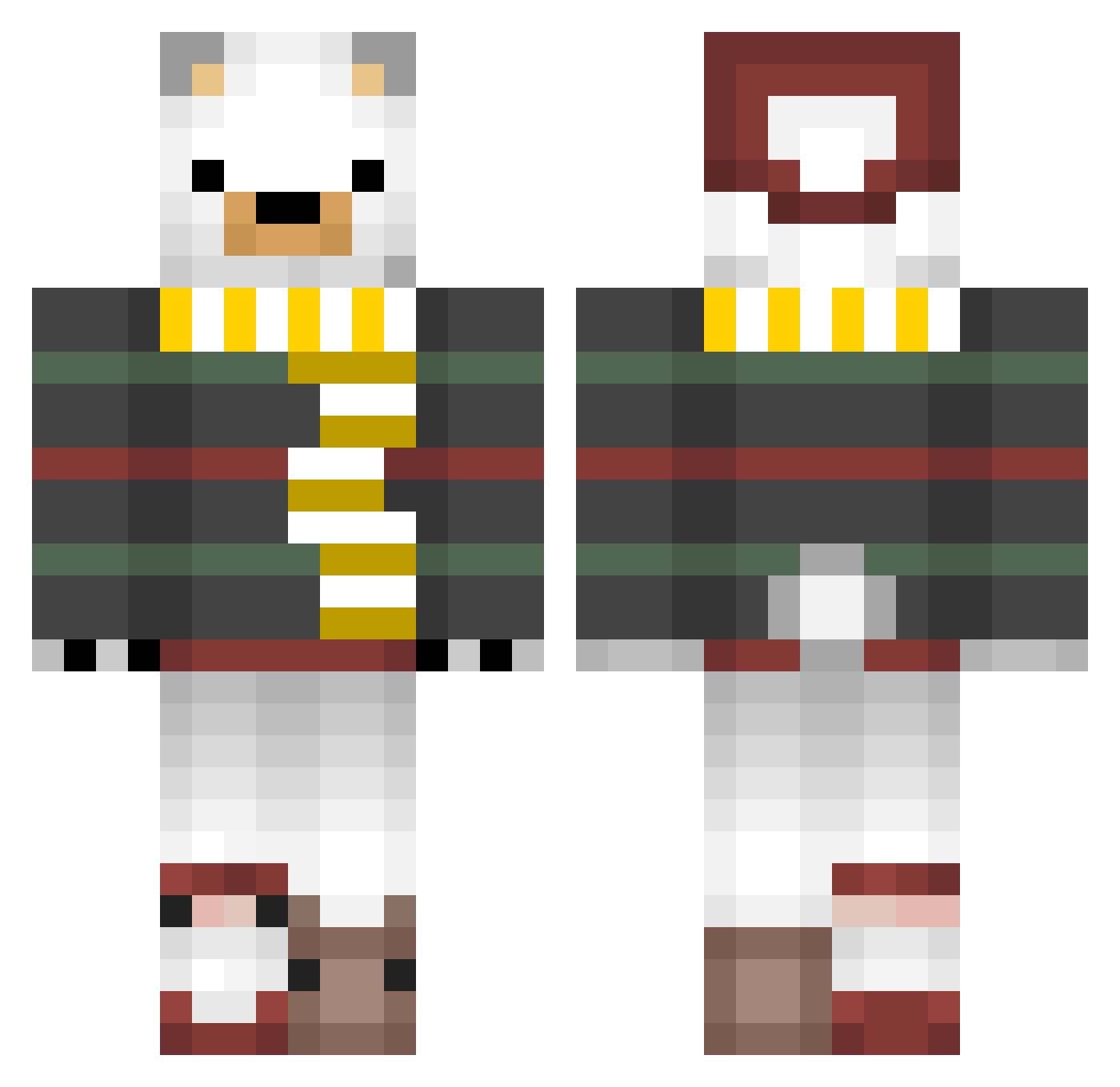 YoureSuchALoser Minecraft skin, front and back view