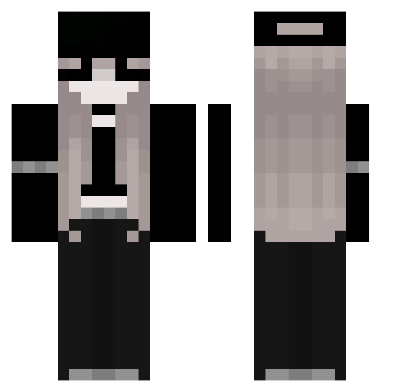 YoungGwen Minecraft skin, front and back view