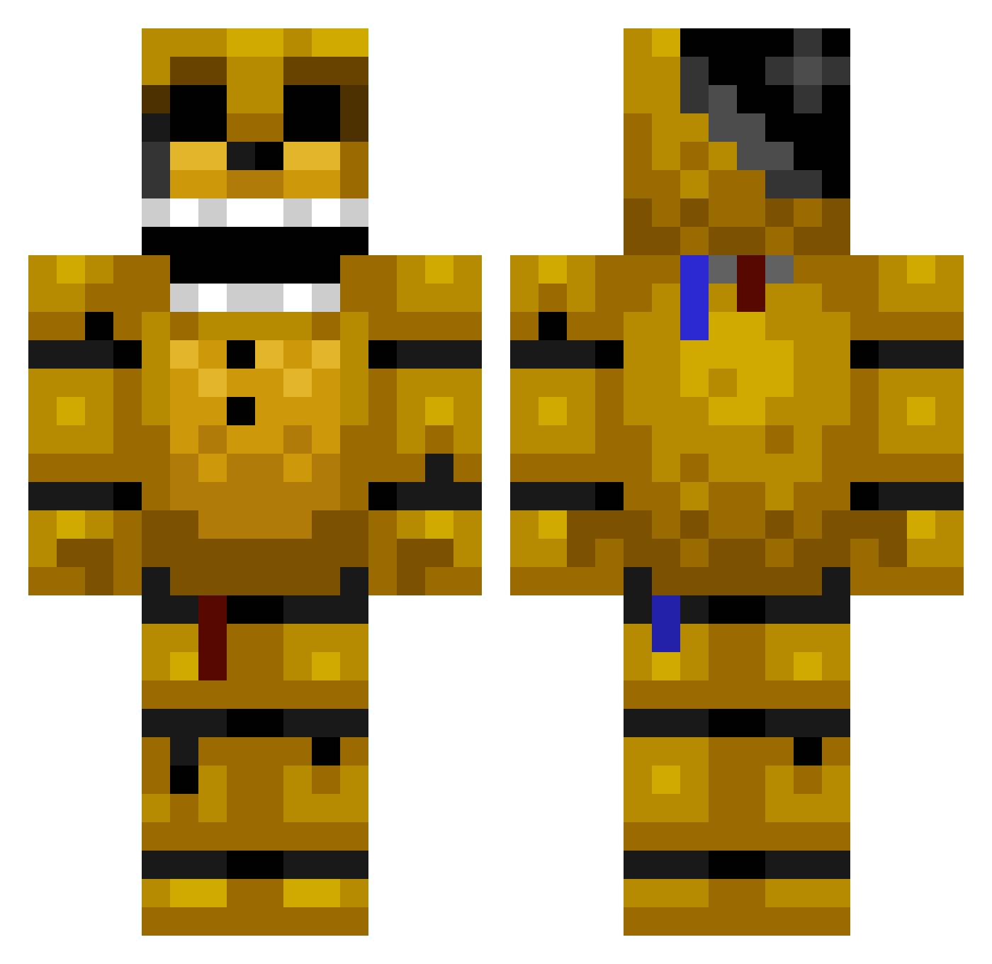 _Golden__ Minecraft skin, front and back view