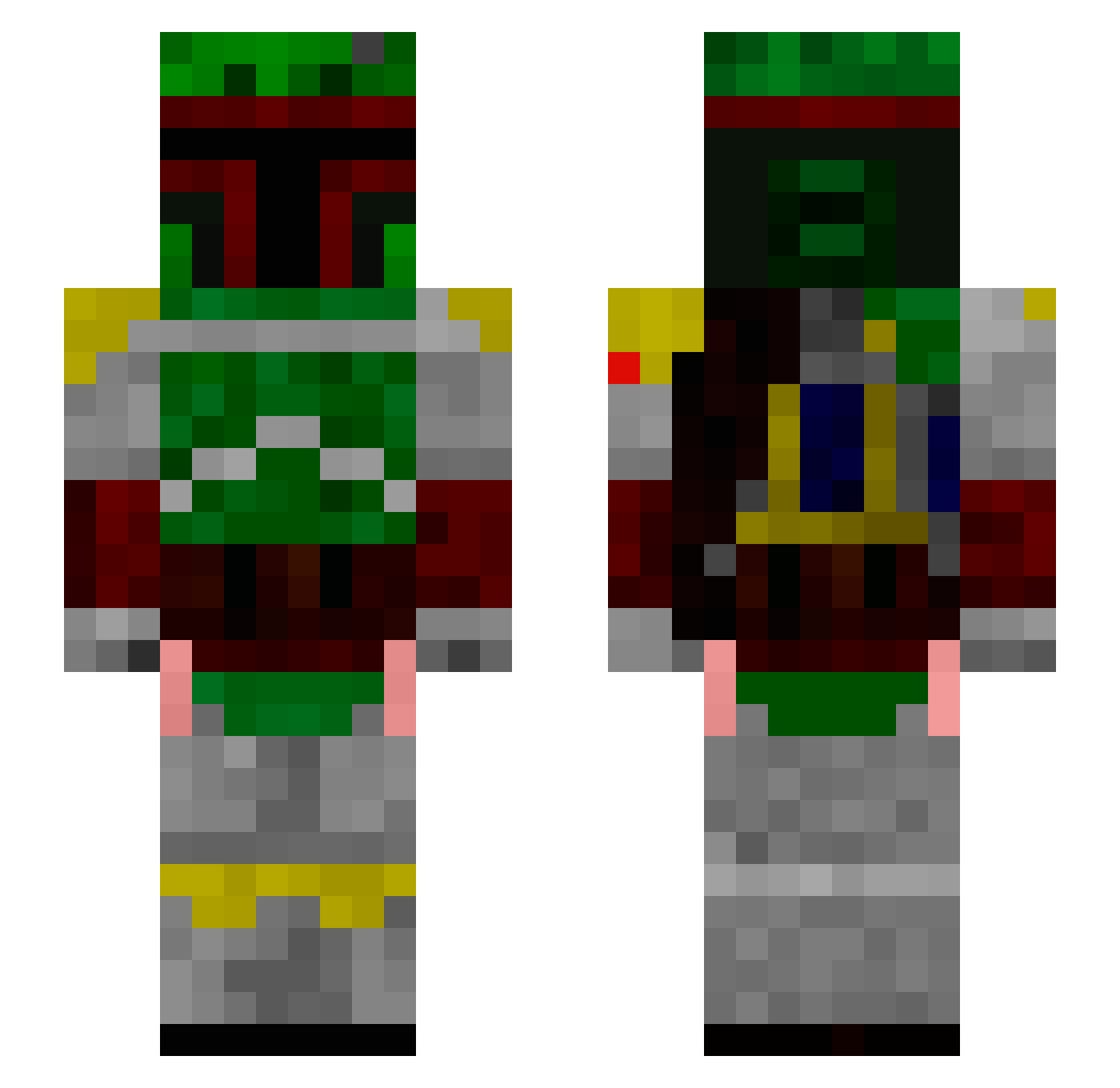 RYGUYSW Minecraft skin, front and back view