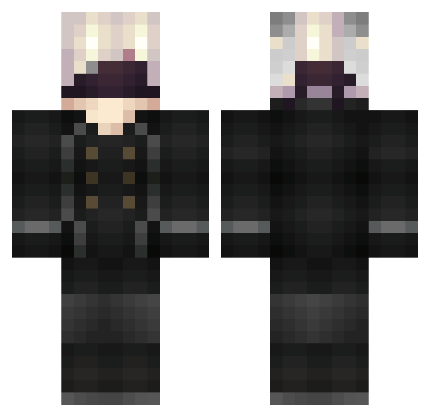 ampfelya Minecraft skin, front and back view