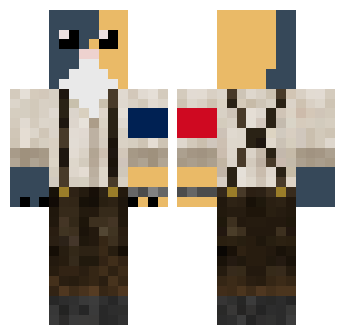Solva_321 Minecraft skin, front and back view
