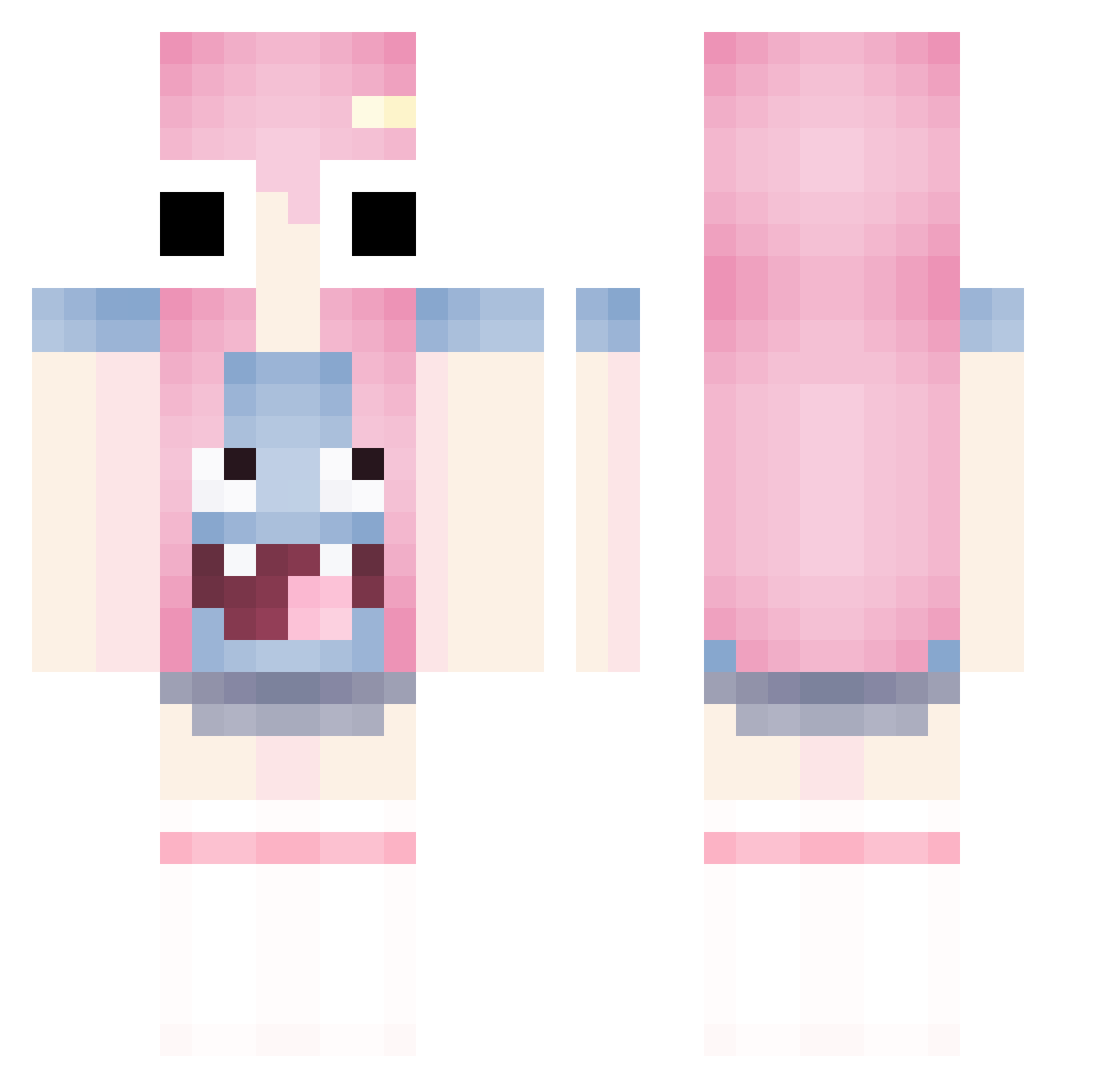 VsDFlow Minecraft skin, front and back view