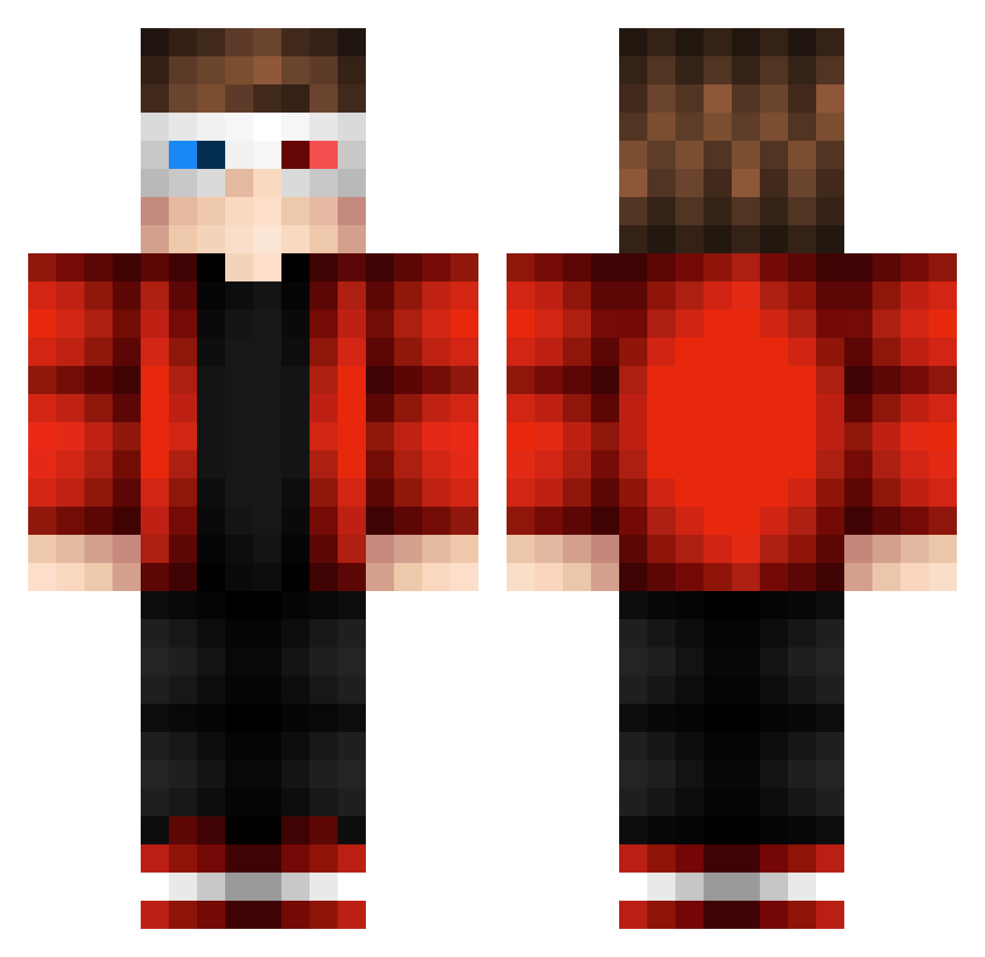 Ismonior Minecraft skin, front and back view