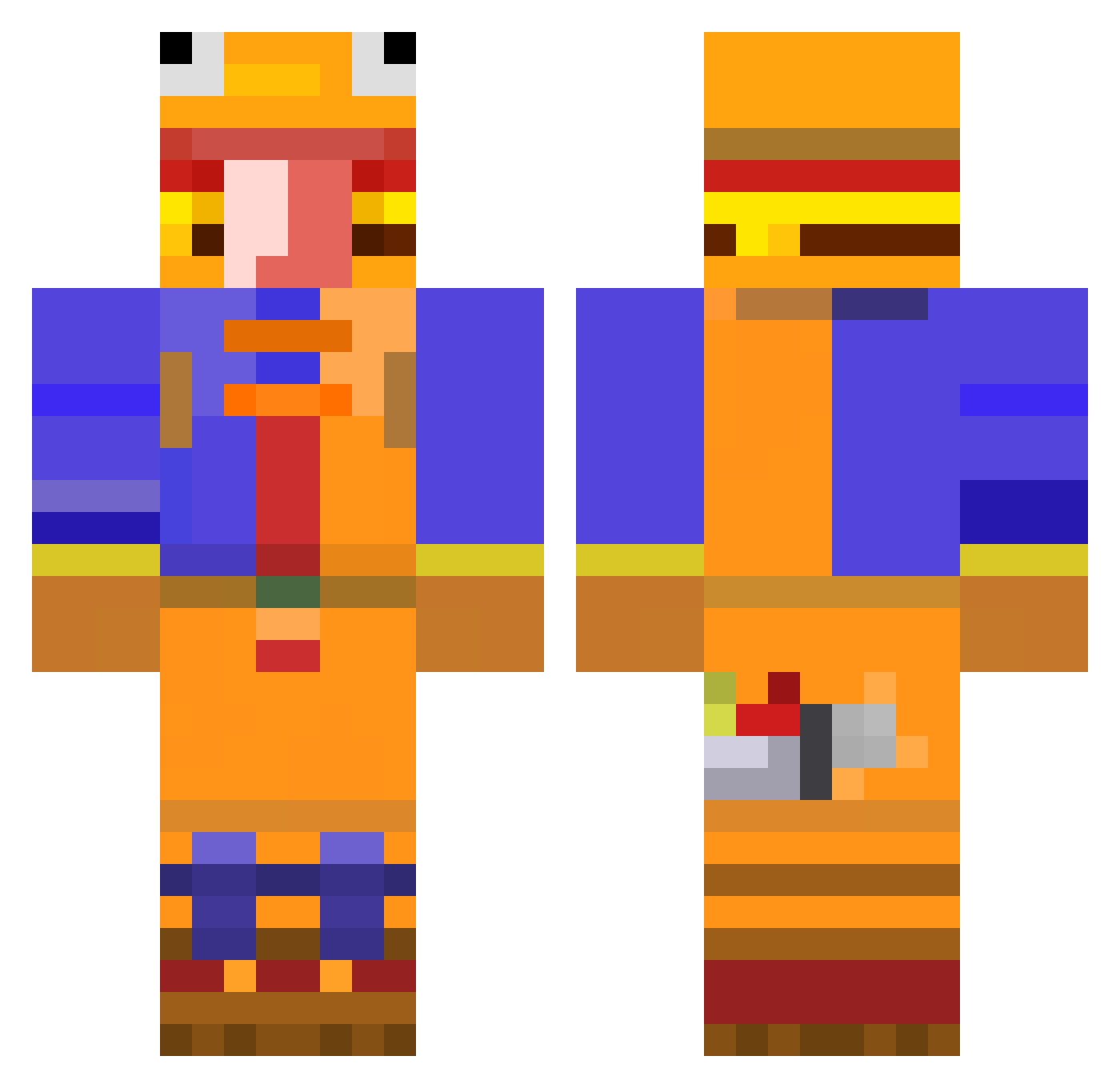 BefitParsley Minecraft skin, front and back view