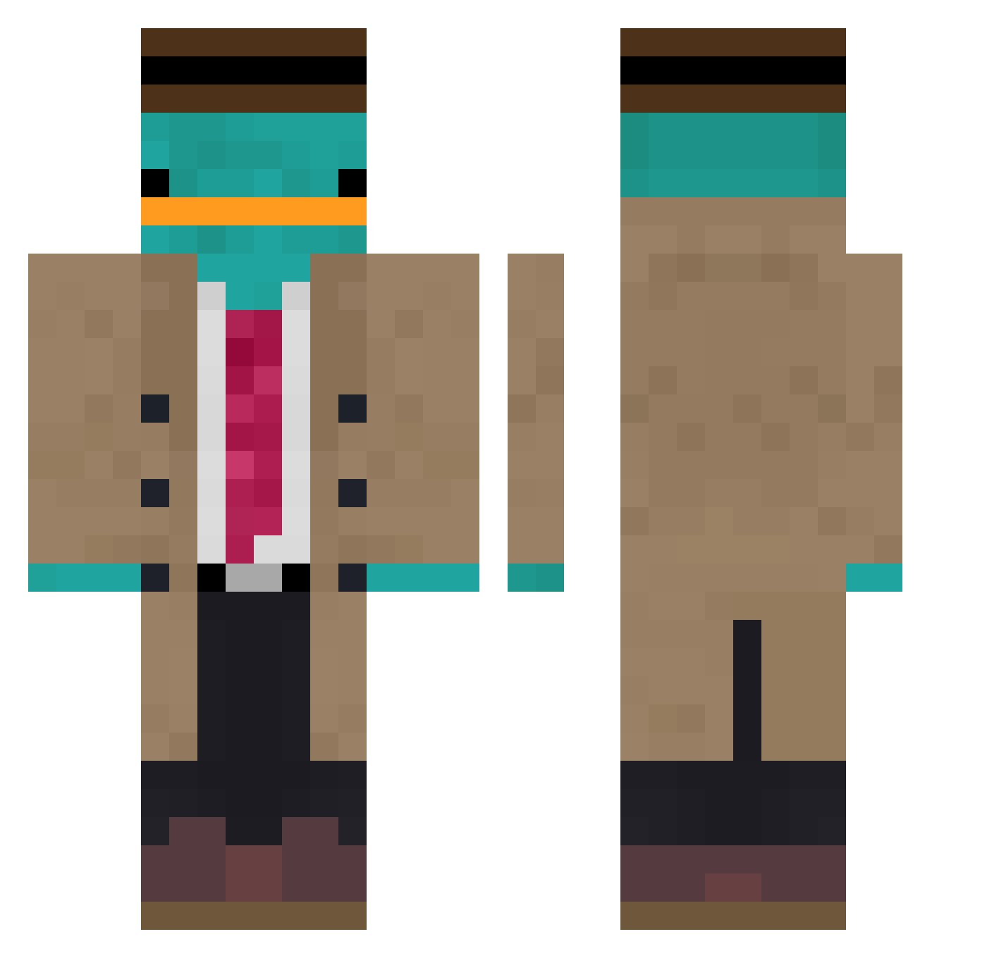 puciuss Minecraft skin, front and back view