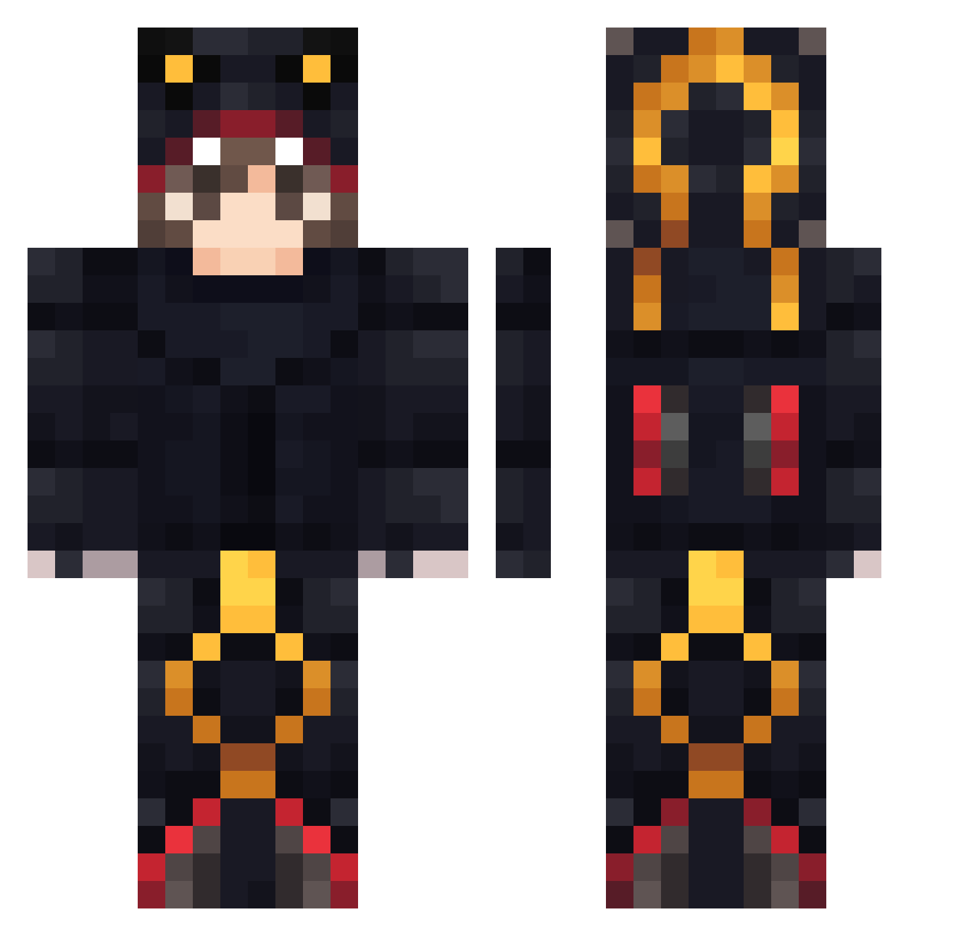 NessiesX Minecraft skin, front and back view