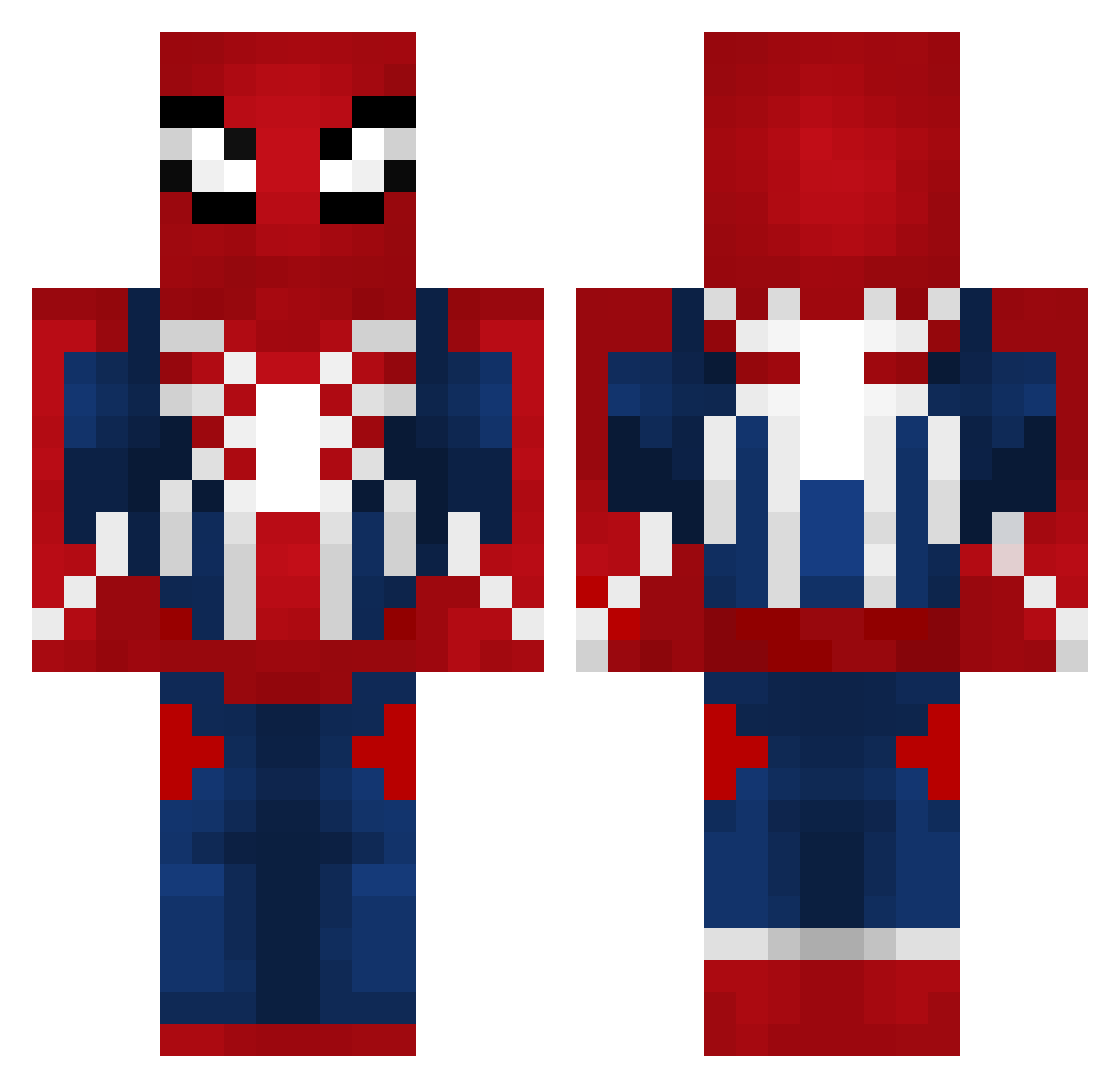 redbuns Minecraft skin, front and back view