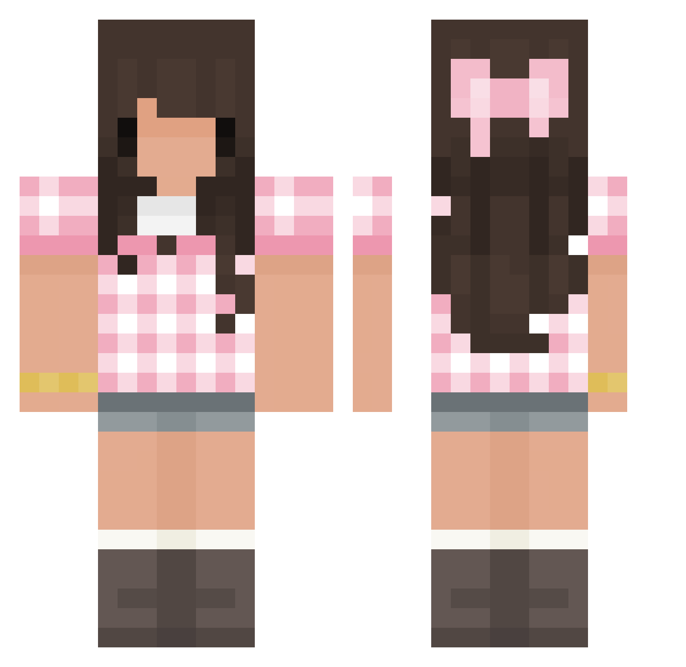 Tillsx Minecraft skin, front and back view