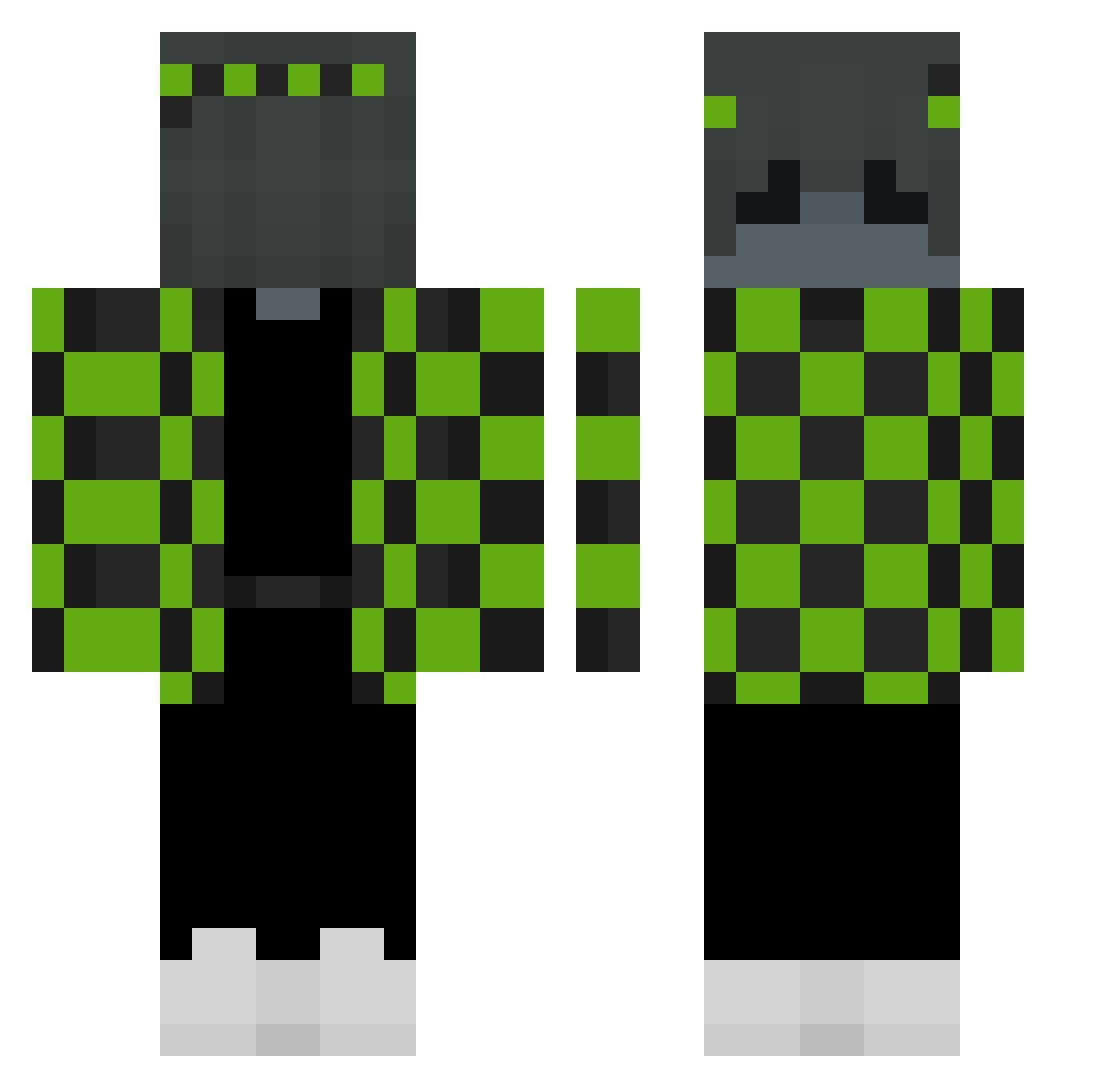 ijjr Minecraft skin, front and back view